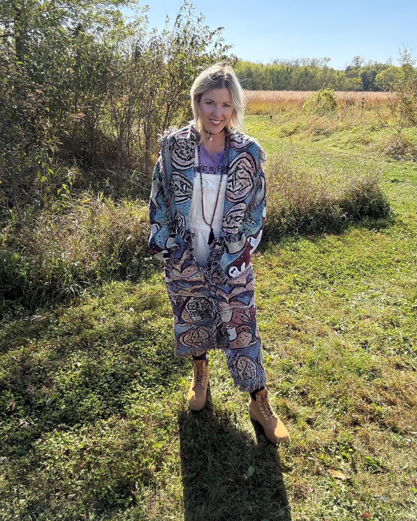Spooky Cutie Long Halloween Themed Art Blanket Coat