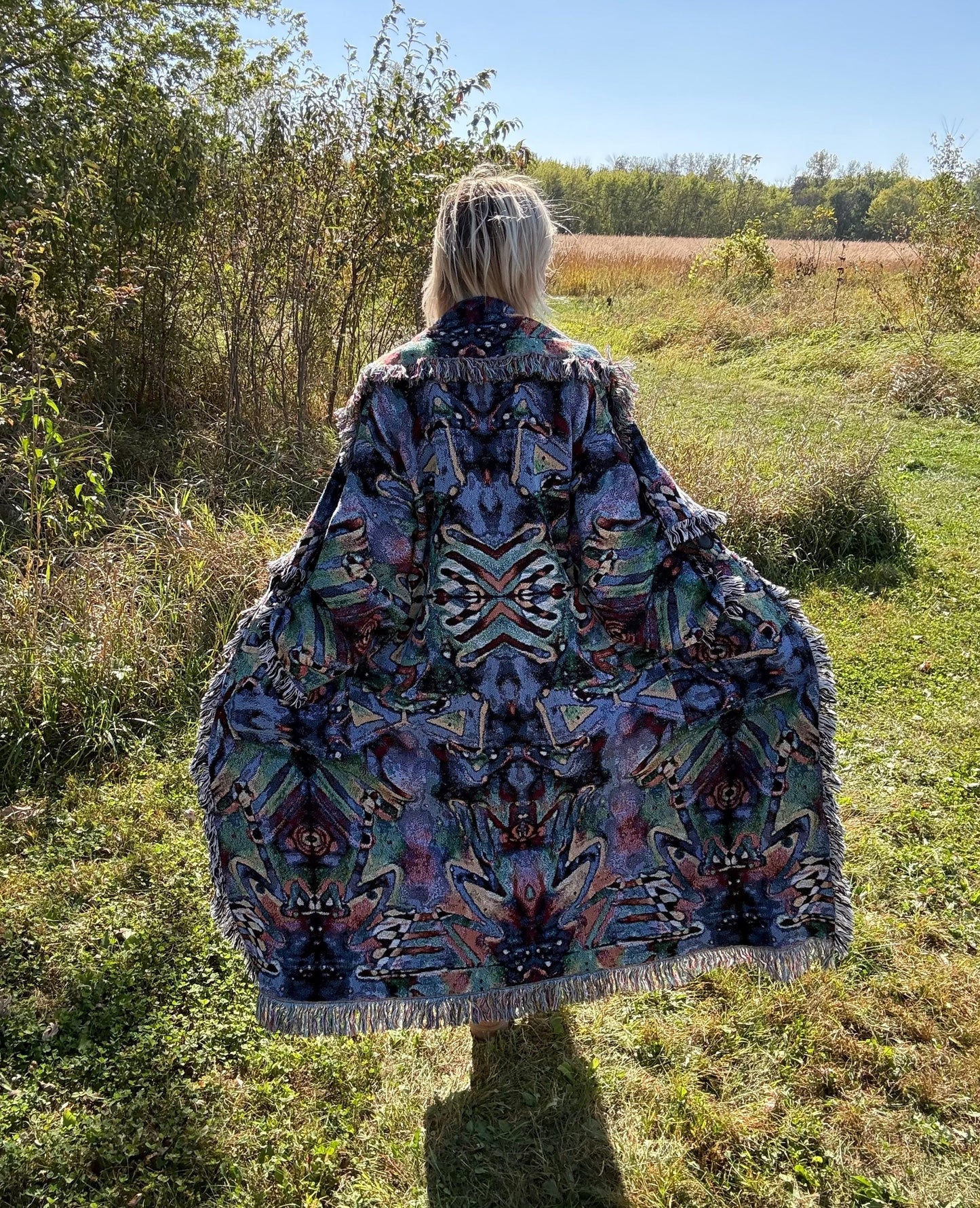 Its A Celebration Original Psychedelic Art Long Blanket Coat