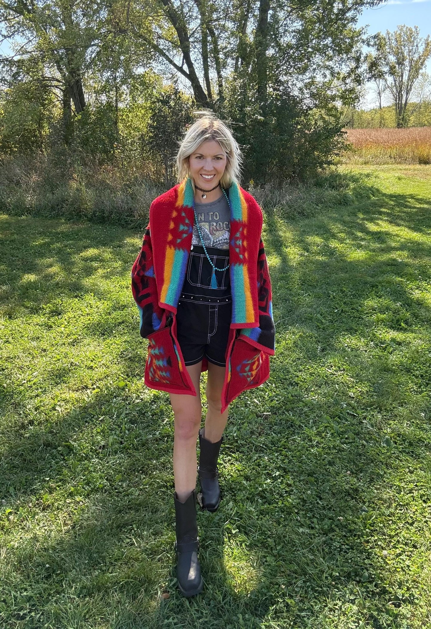 Desert Dreams Southwestern Fleece Blanket Coat: Handmade, Upcycled Coat