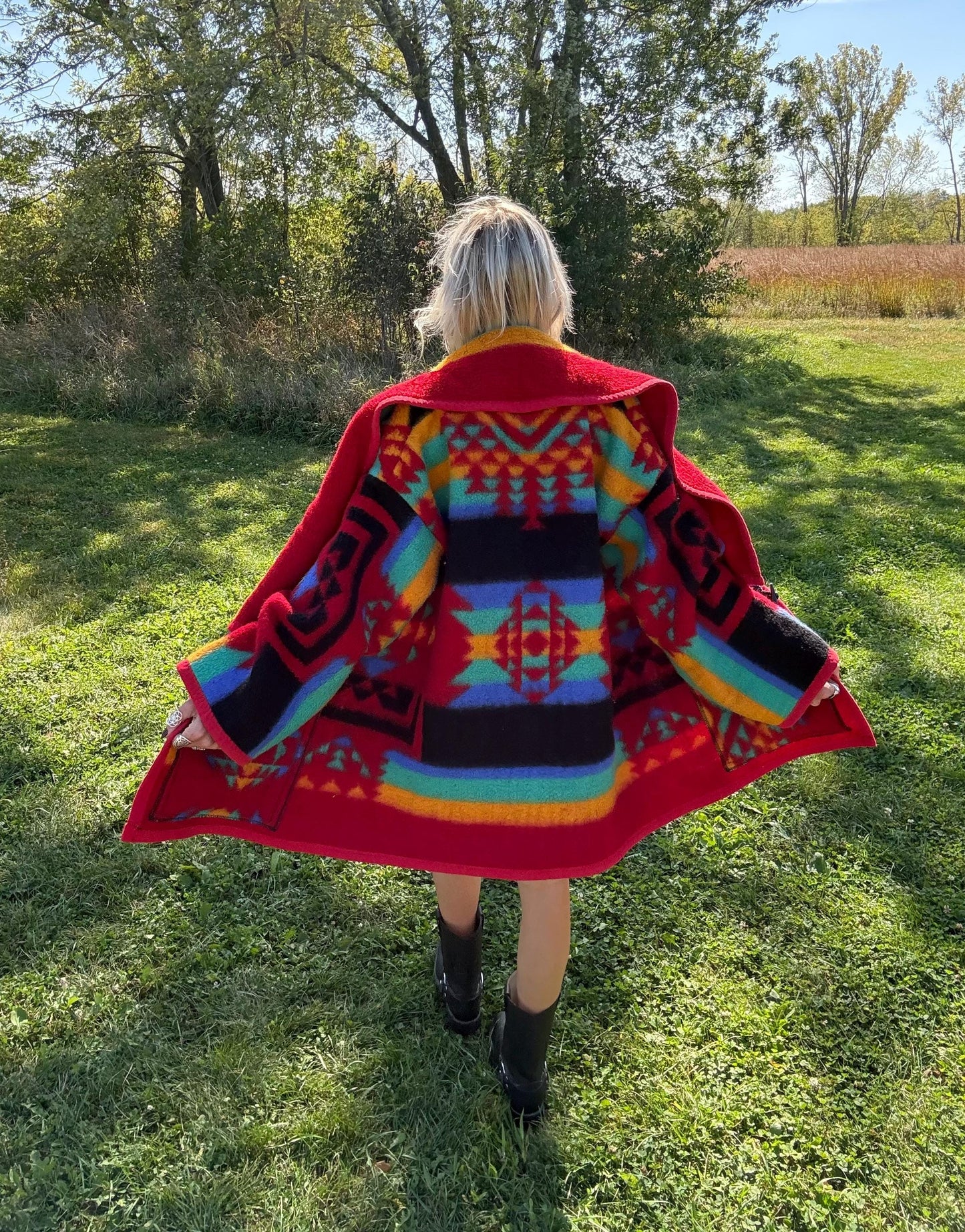 Desert Dreams Southwestern Fleece Blanket Coat: Handmade, Upcycled Coat