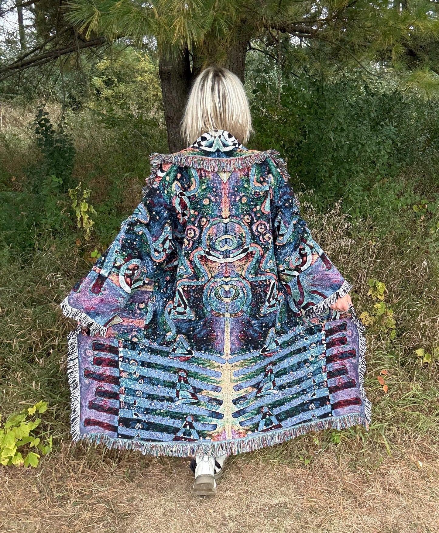 Intergalactic Love Original Psychedic Art Long Blanket Coat