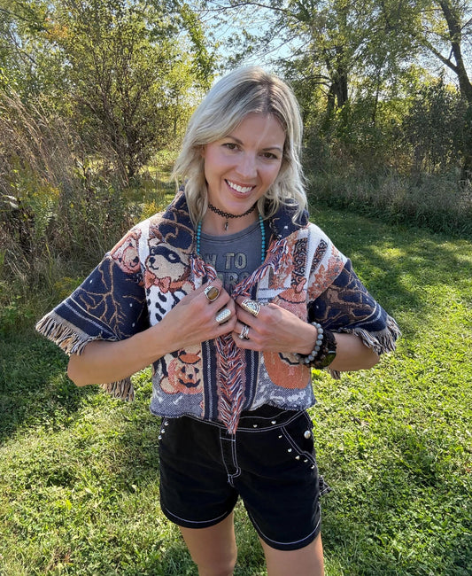 Spooky Cutie Short Sleeve Cropped Halloween Jacket