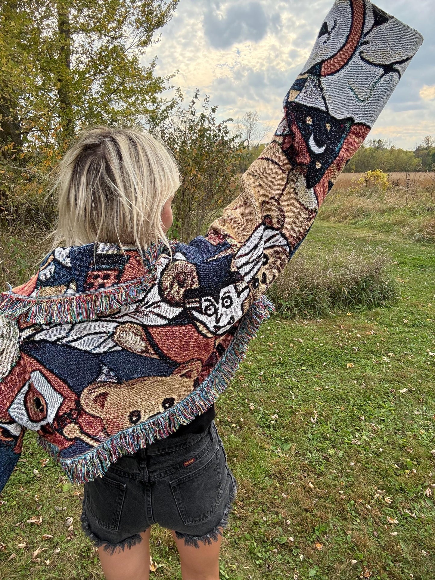 Halloween Snuggle Bear Cropped Art Blanket Coat