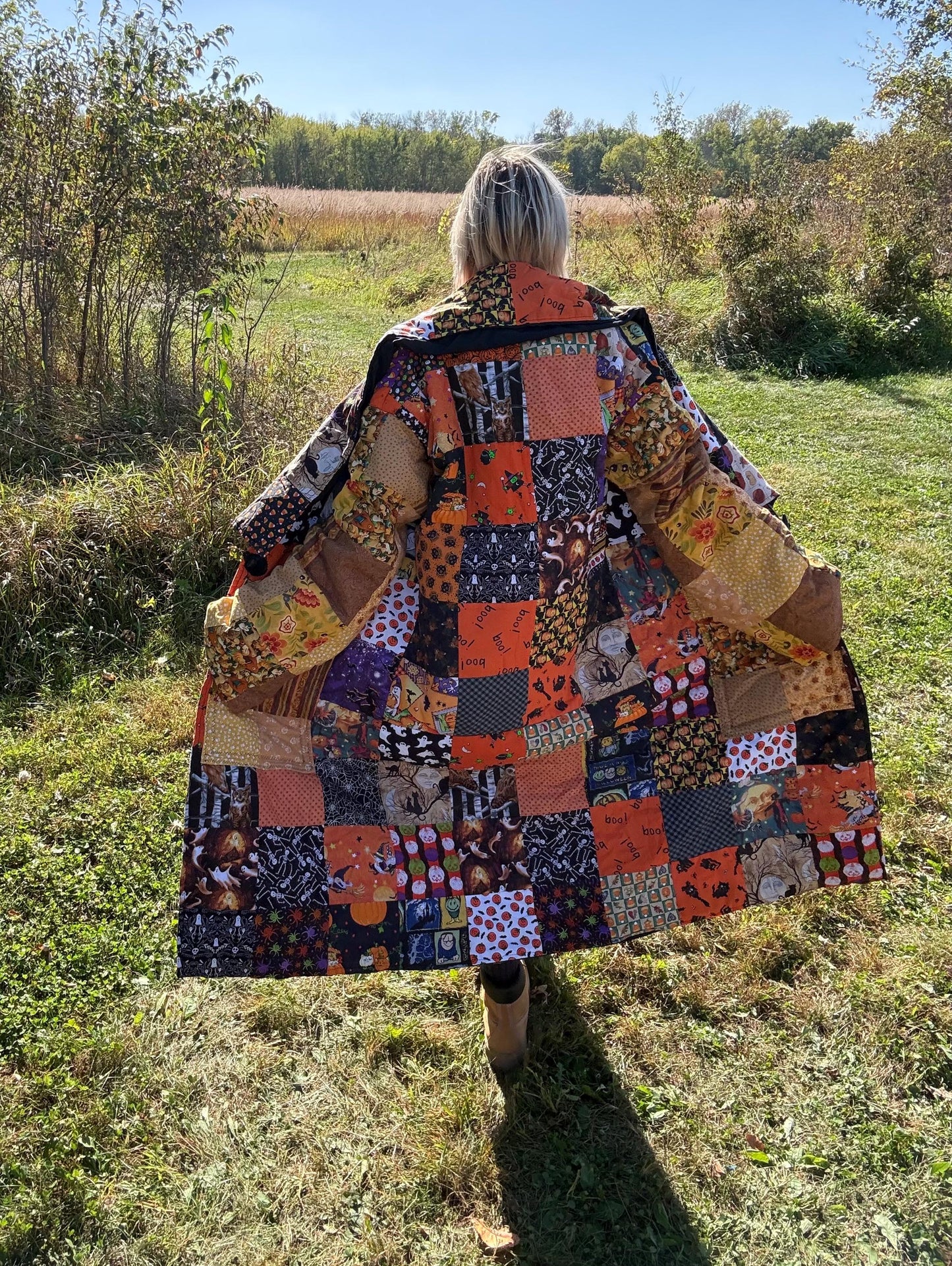 Halloween Queen Cozy Oversized Maximalist Women’s Quilt Coat