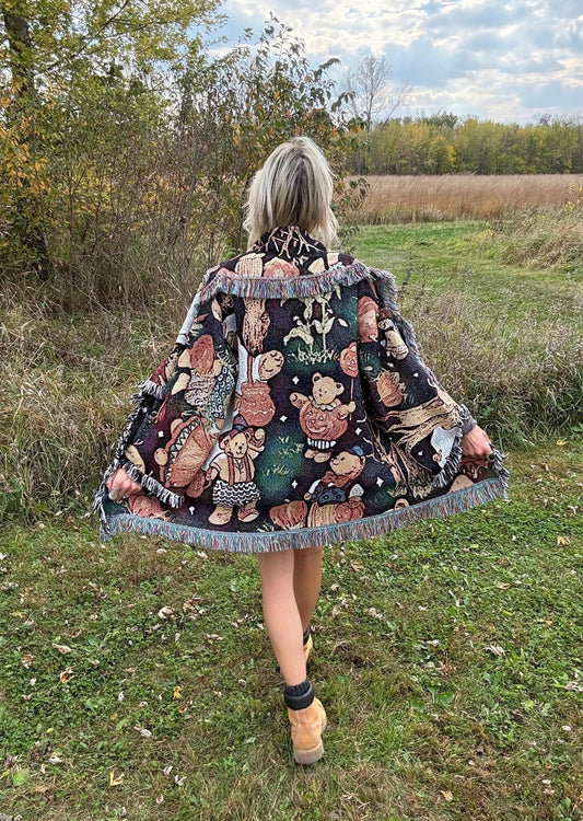 Spooky Season Cutie Halloween Art Blanket Cardigan