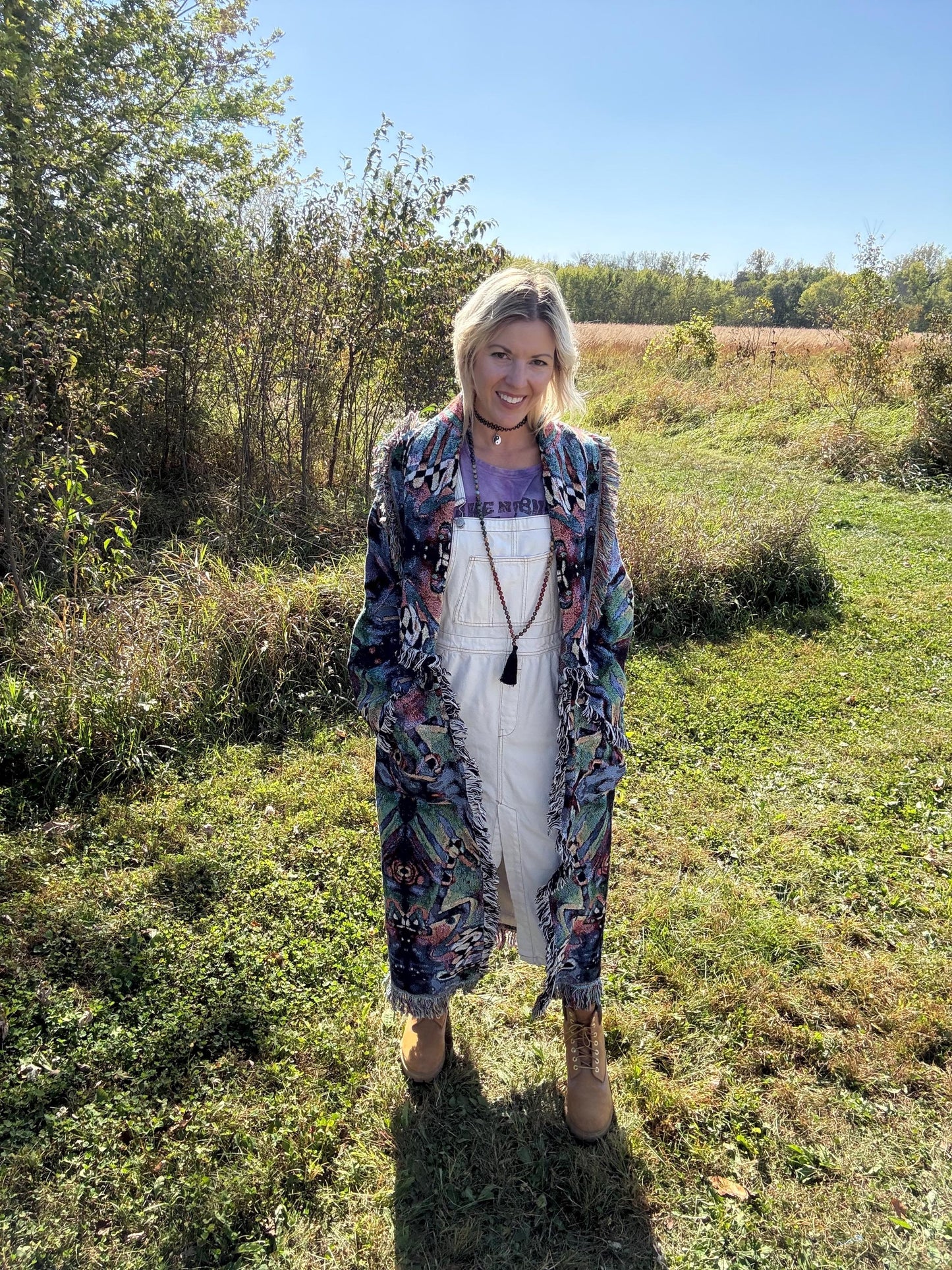 Its A Celebration Original Psychedelic Art Long Blanket Coat