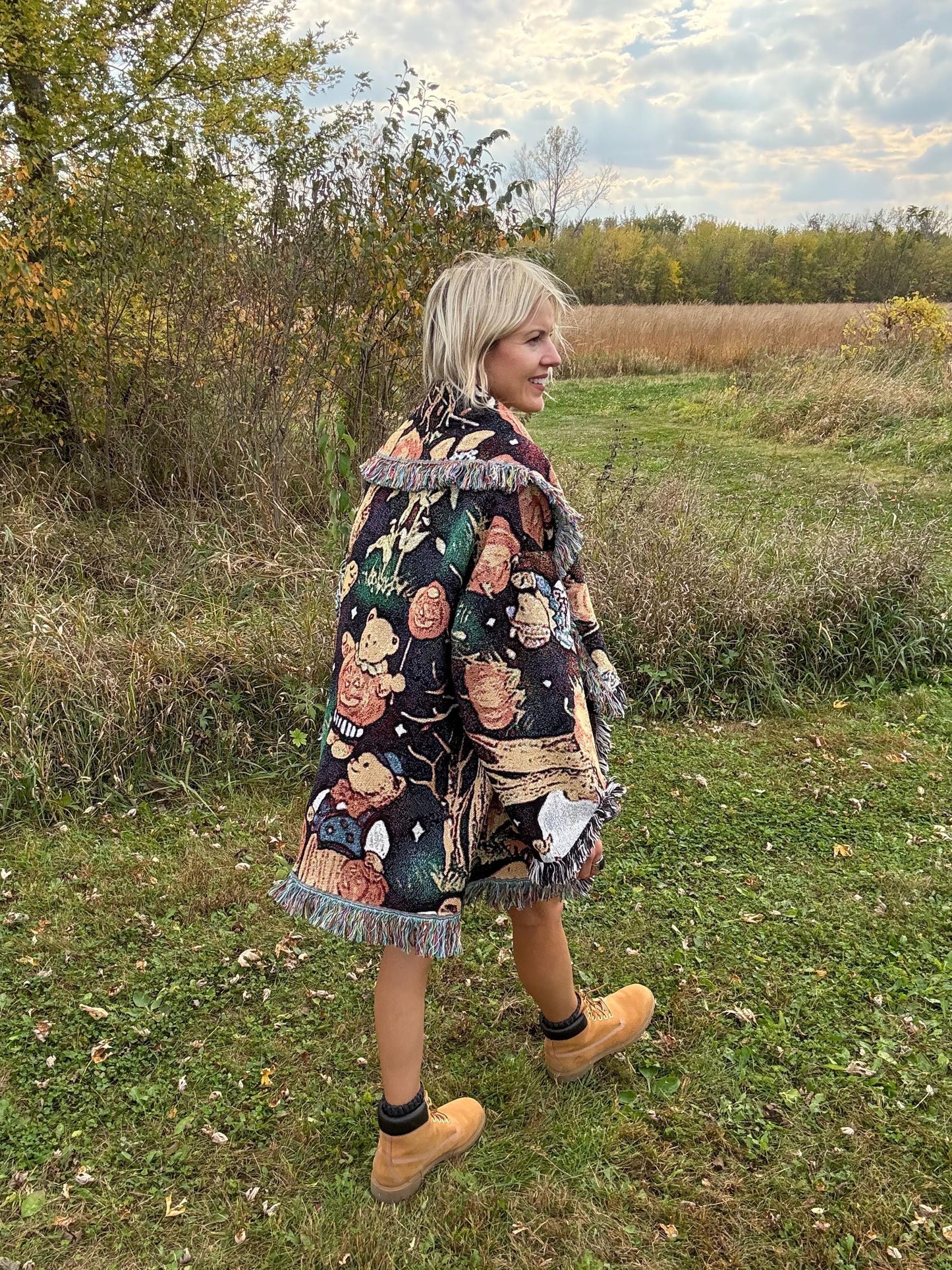 Spooky Season Cutie Halloween Art Blanket Cardigan