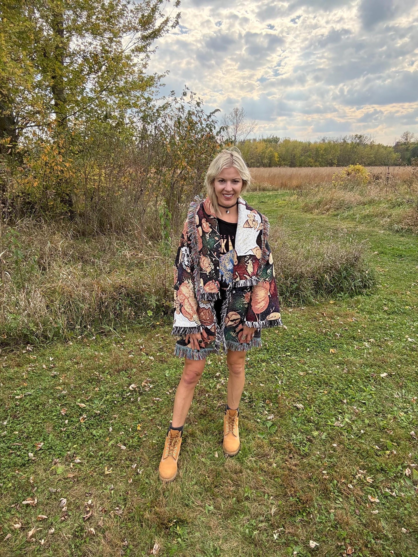 Spooky Season Cutie Halloween Art Blanket Cardigan