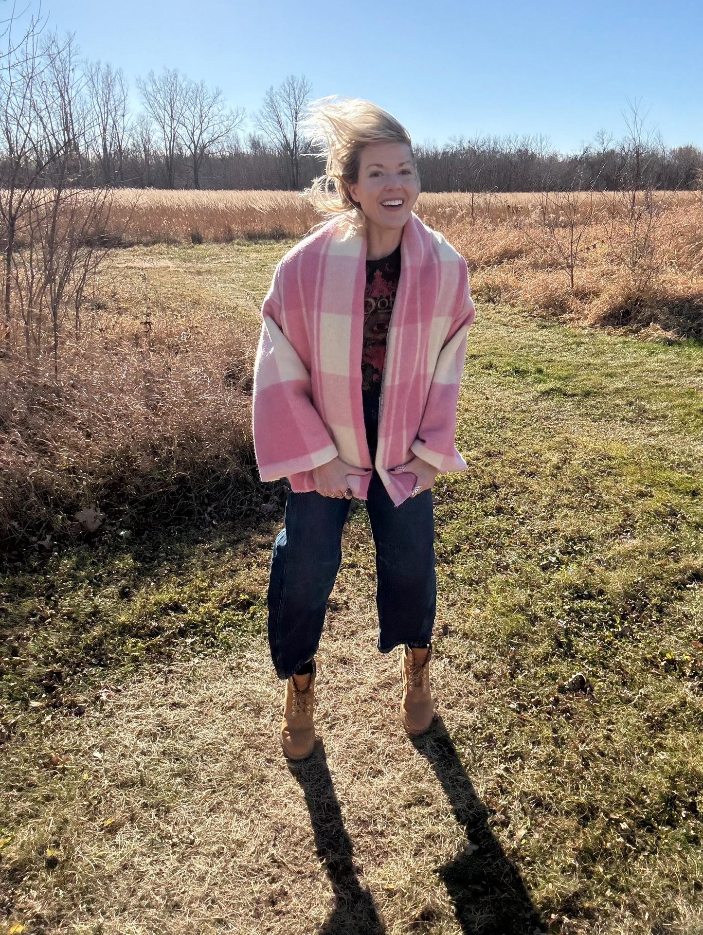 Pretty In Plaid Pink Dual Layered Wool Overcoat