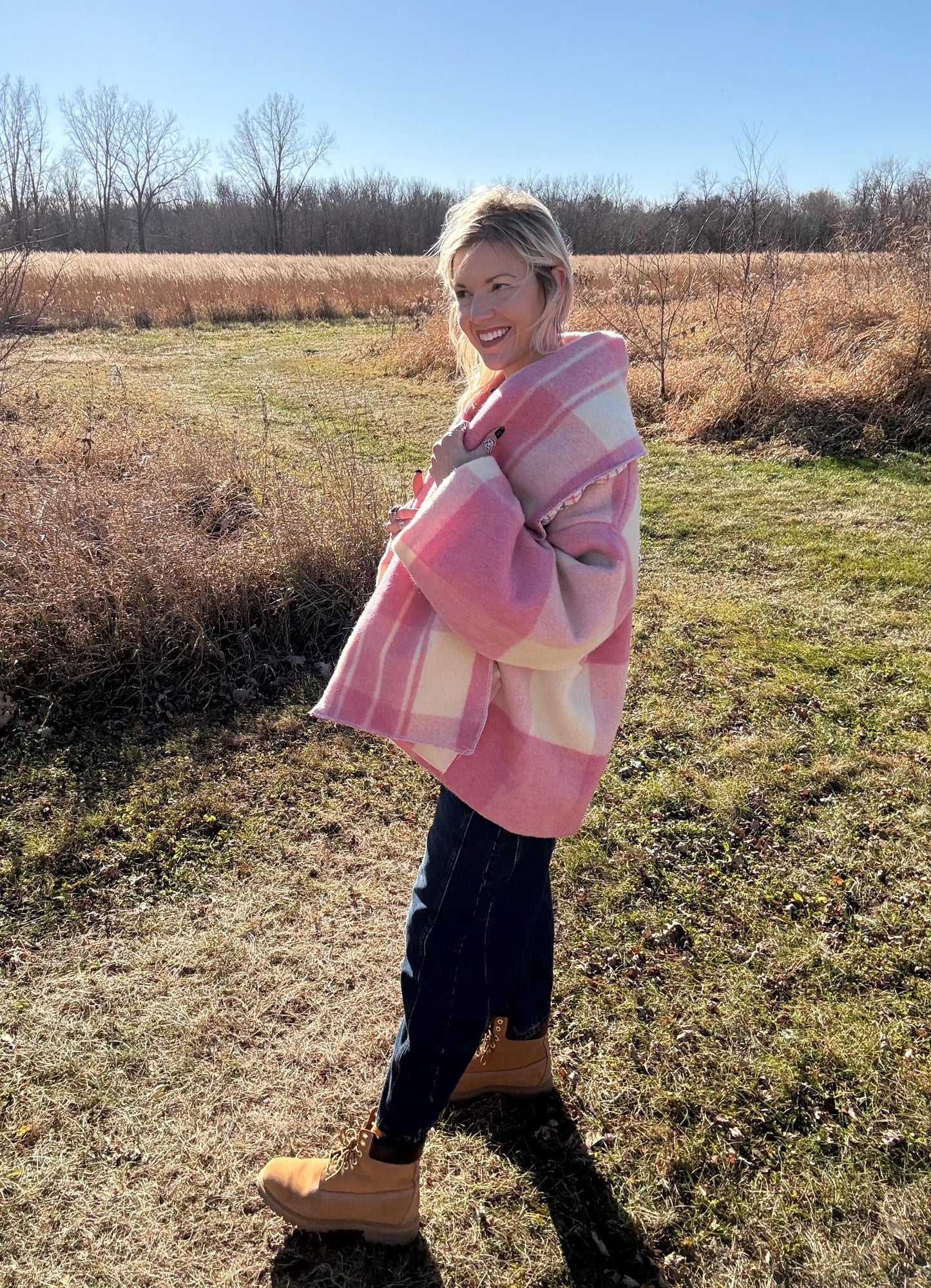 Pretty In Plaid Pink Dual Layered Wool Overcoat
