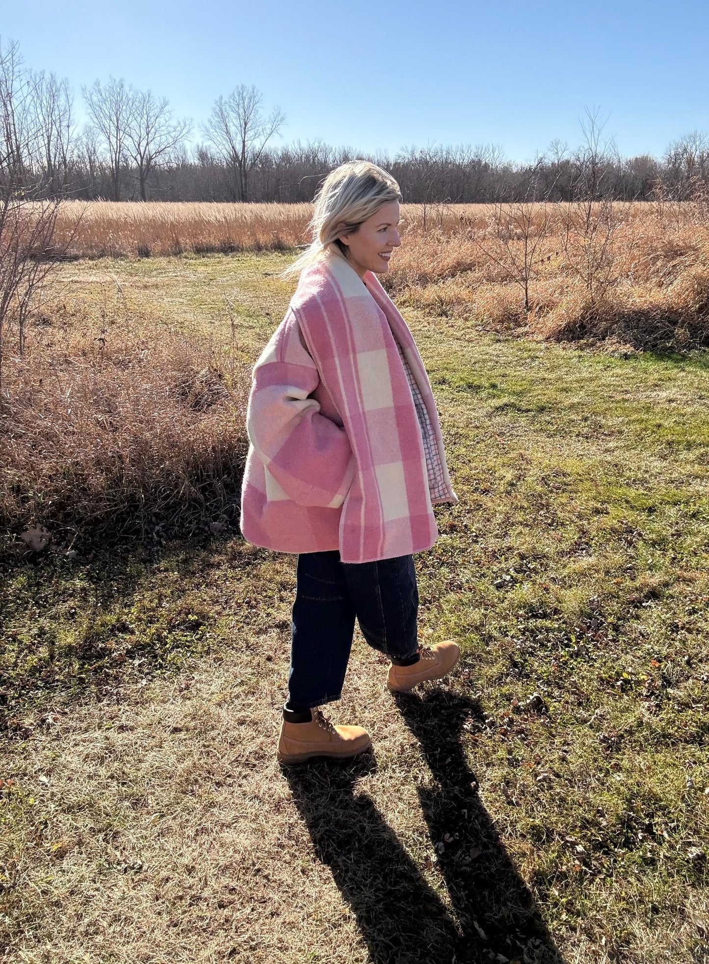 Pretty In Plaid Pink Dual Layered Wool Overcoat