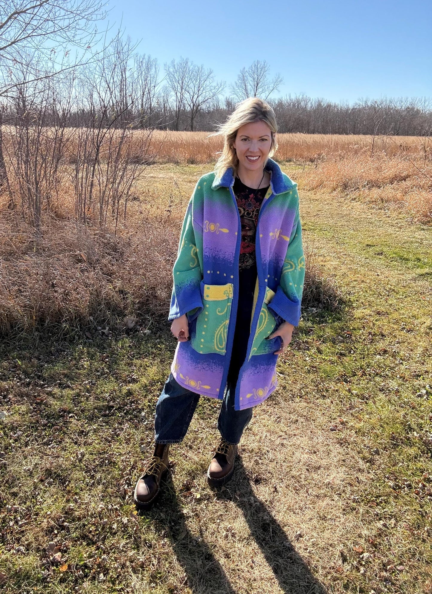 Artsy Heart Cozy Fleece Blanket Jacket