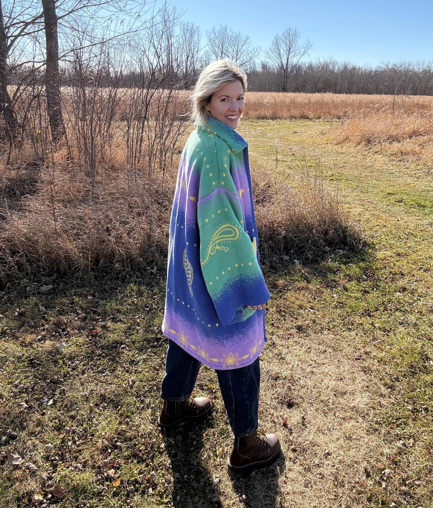 Artsy Heart Cozy Fleece Blanket Jacket
