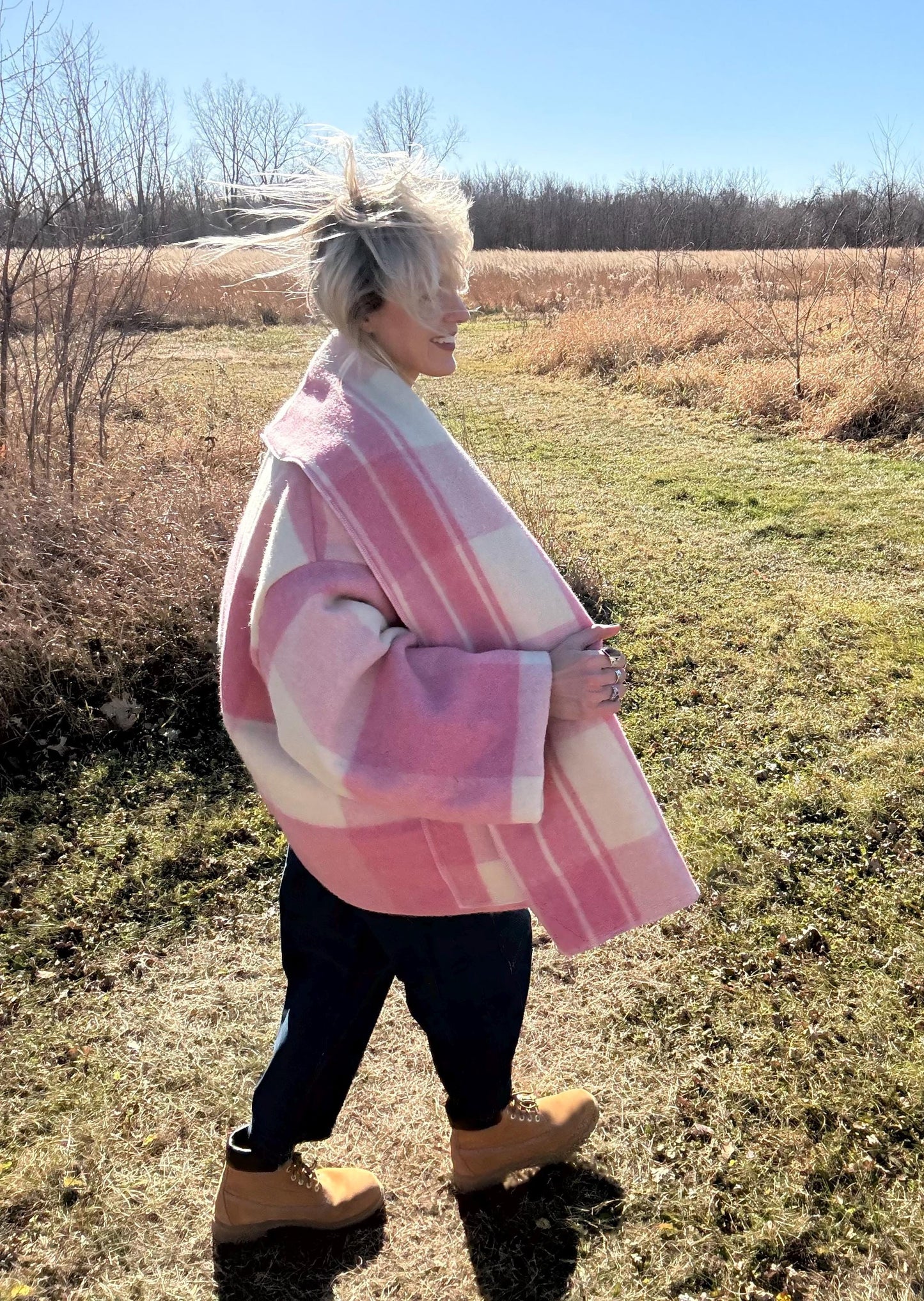 Pretty In Plaid Pink Dual Layered Wool Overcoat