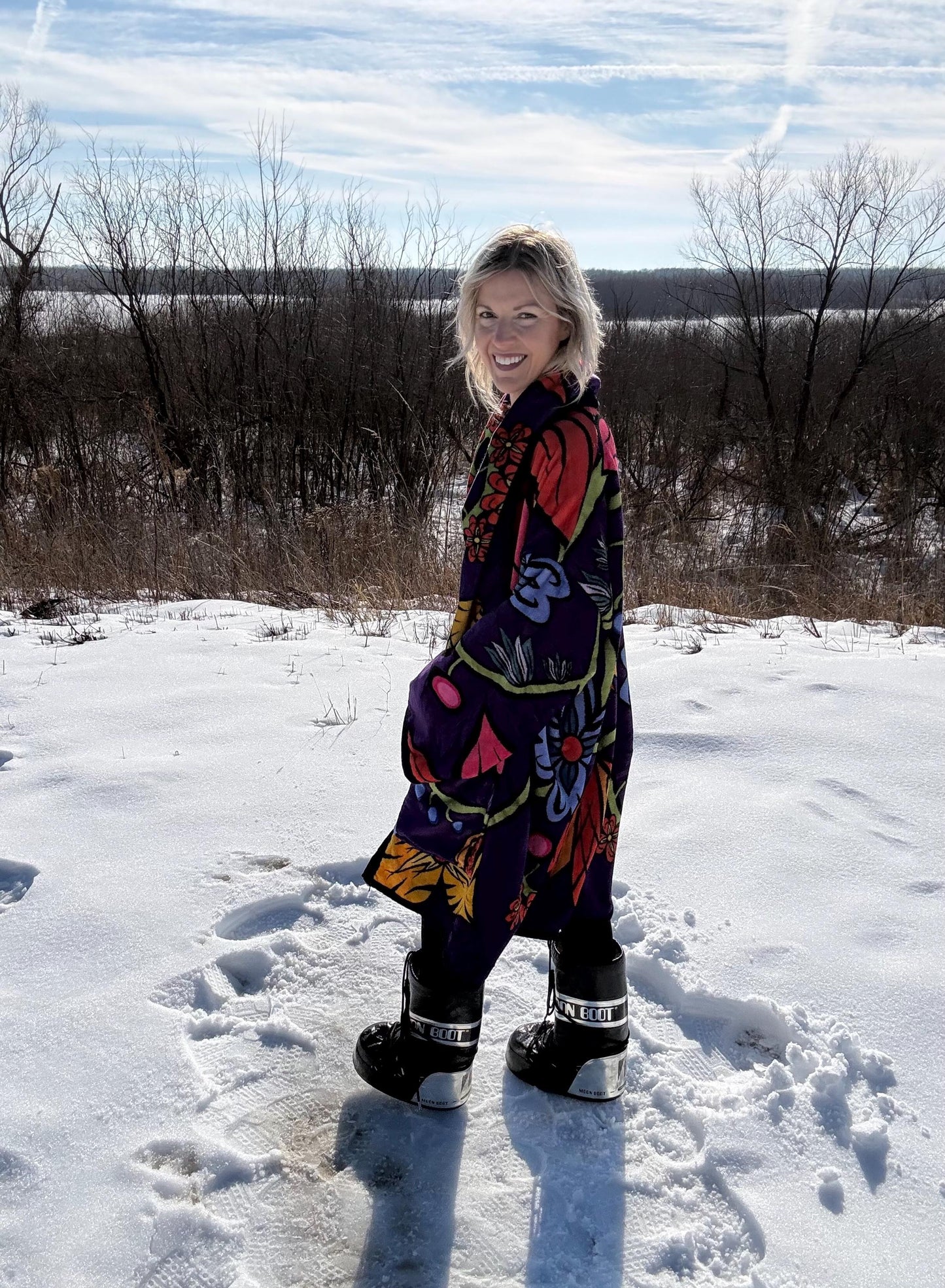 Purple Passion Flowers Super Soft Fleece Blanket Coat