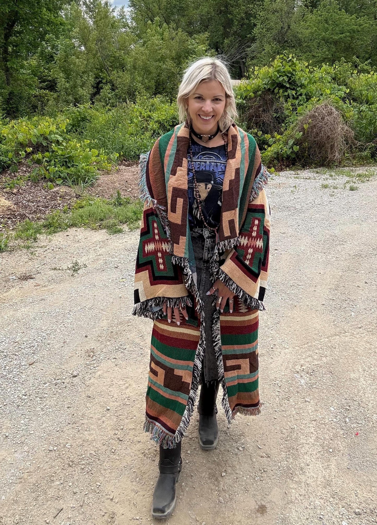 Western Wonder Long Blanket Coat