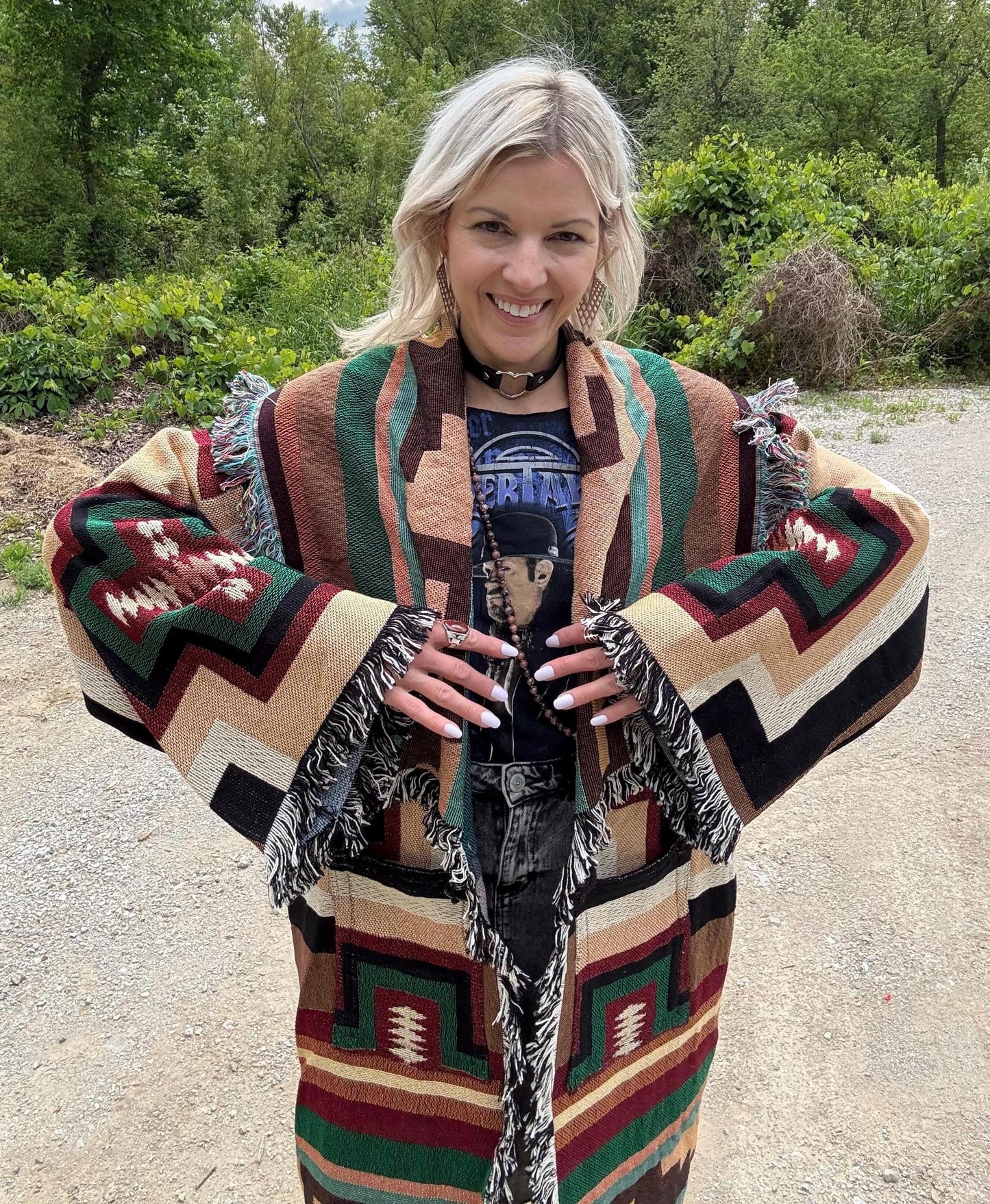 Western Wonder Long Blanket Coat