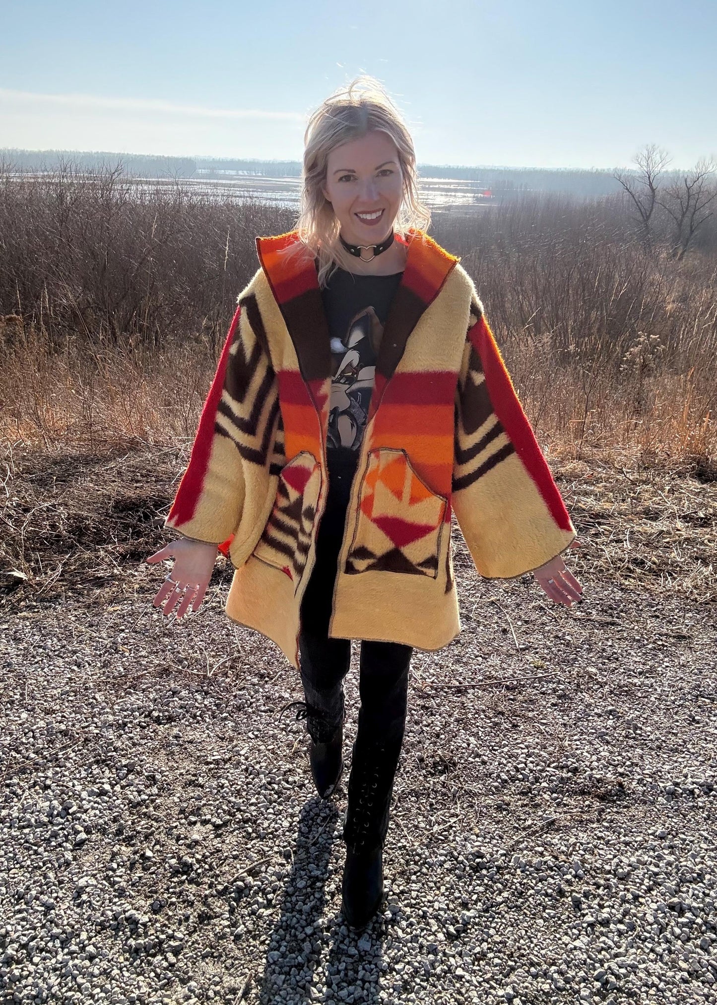 Desert Sunrise Cozy Fleece Blanket Coat