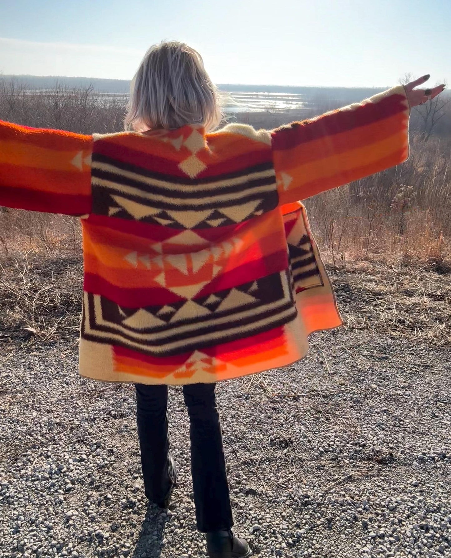Desert Sunrise Cozy Fleece Blanket Coat