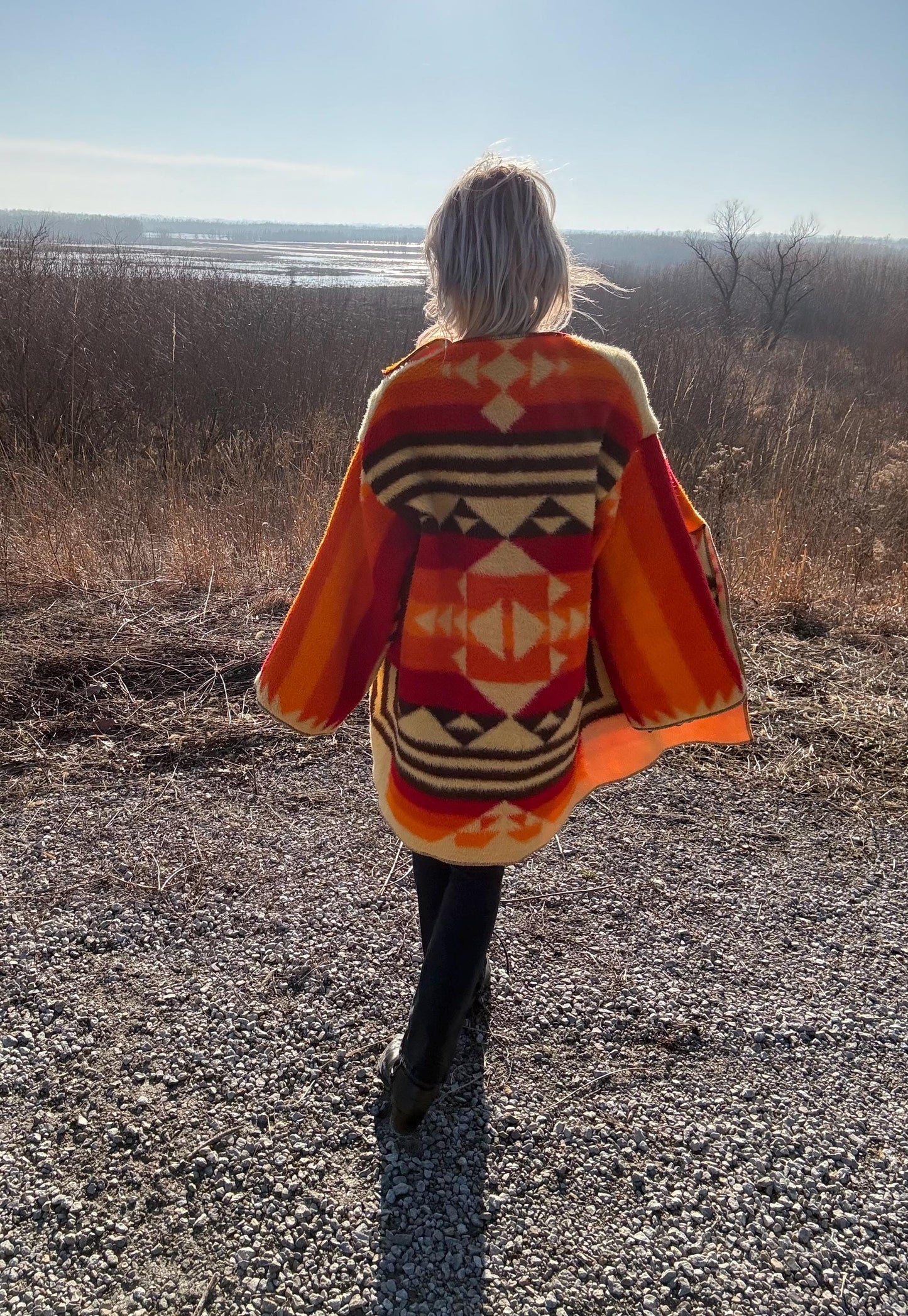 Desert Sunrise Cozy Fleece Blanket Coat