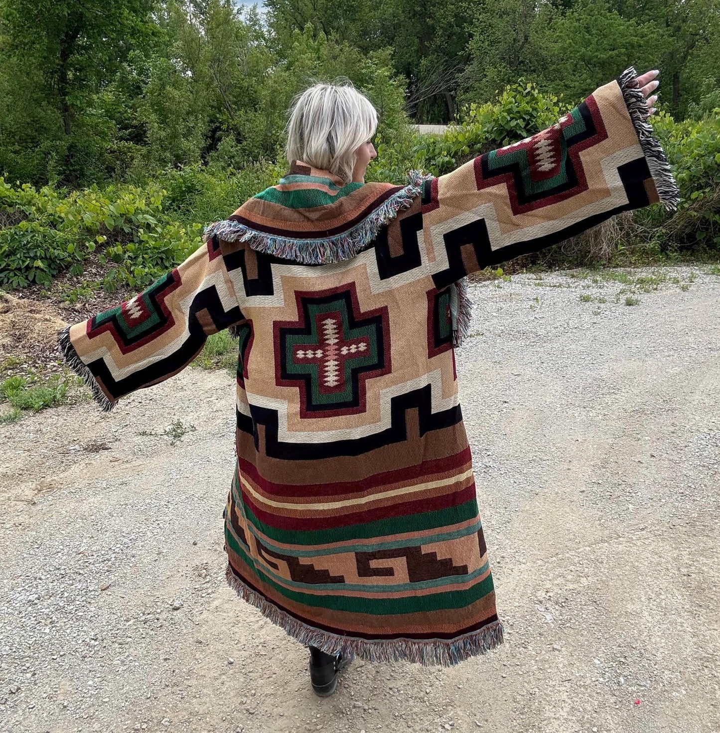 Western Wonder Long Blanket Coat