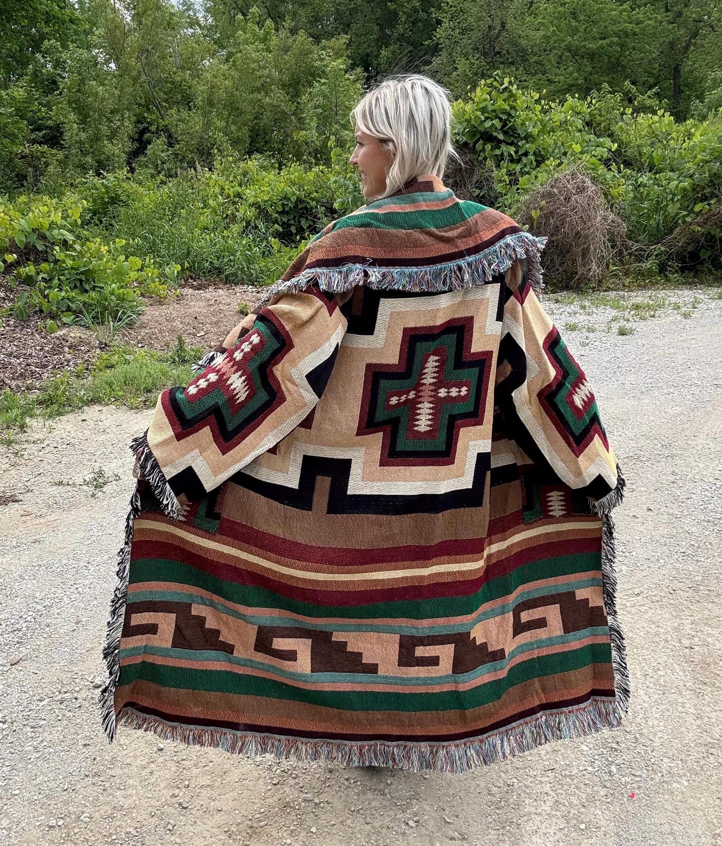 Western Wonder Long Blanket Coat