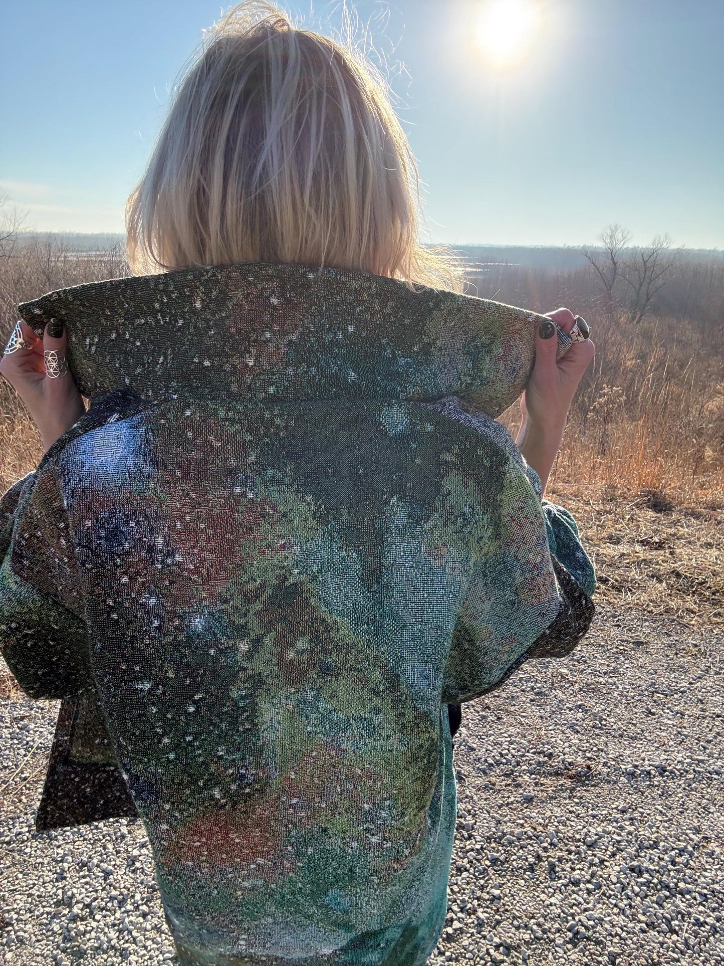 Green Intergalactic Stardust Blanket Jacket