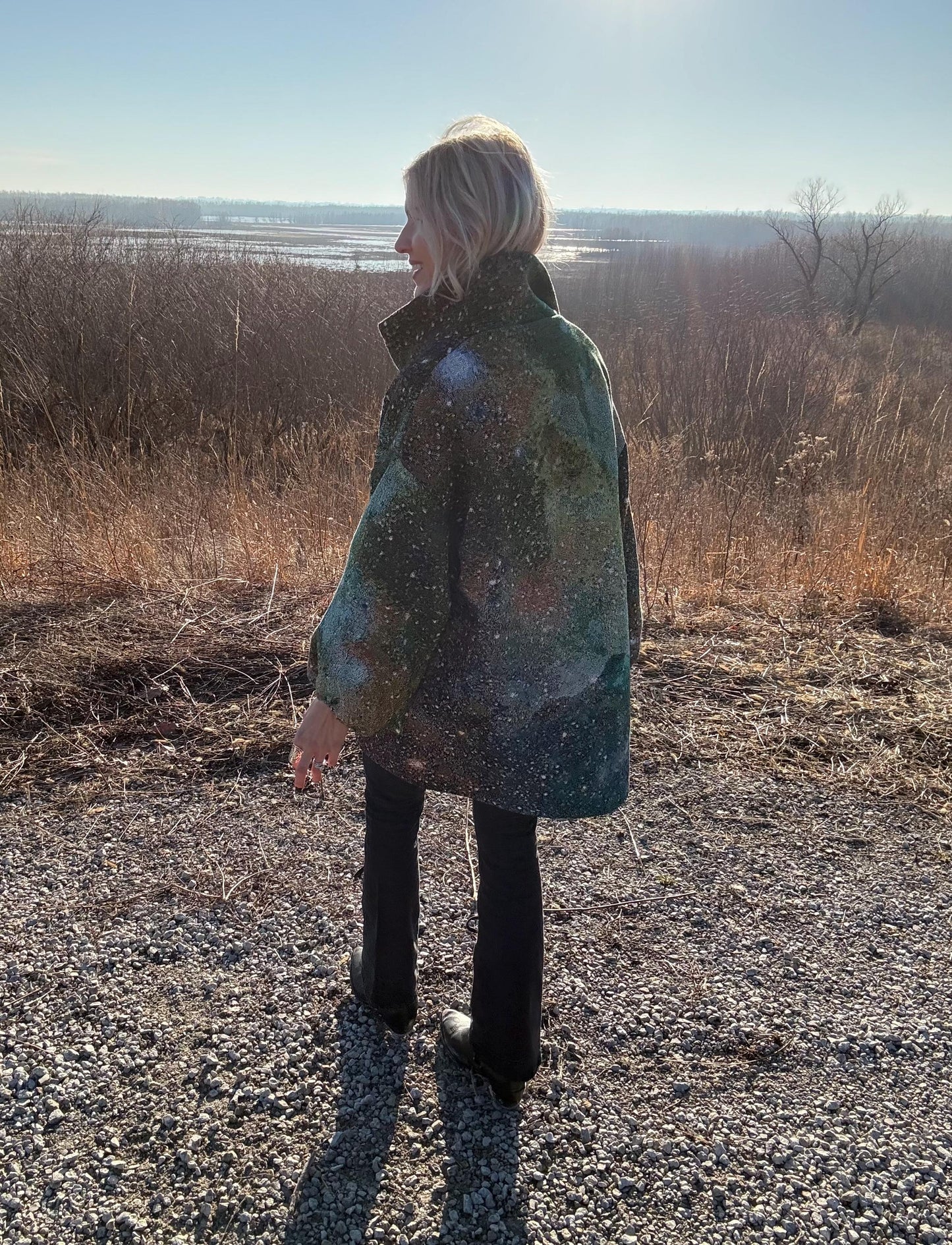 Green Intergalactic Stardust Blanket Jacket