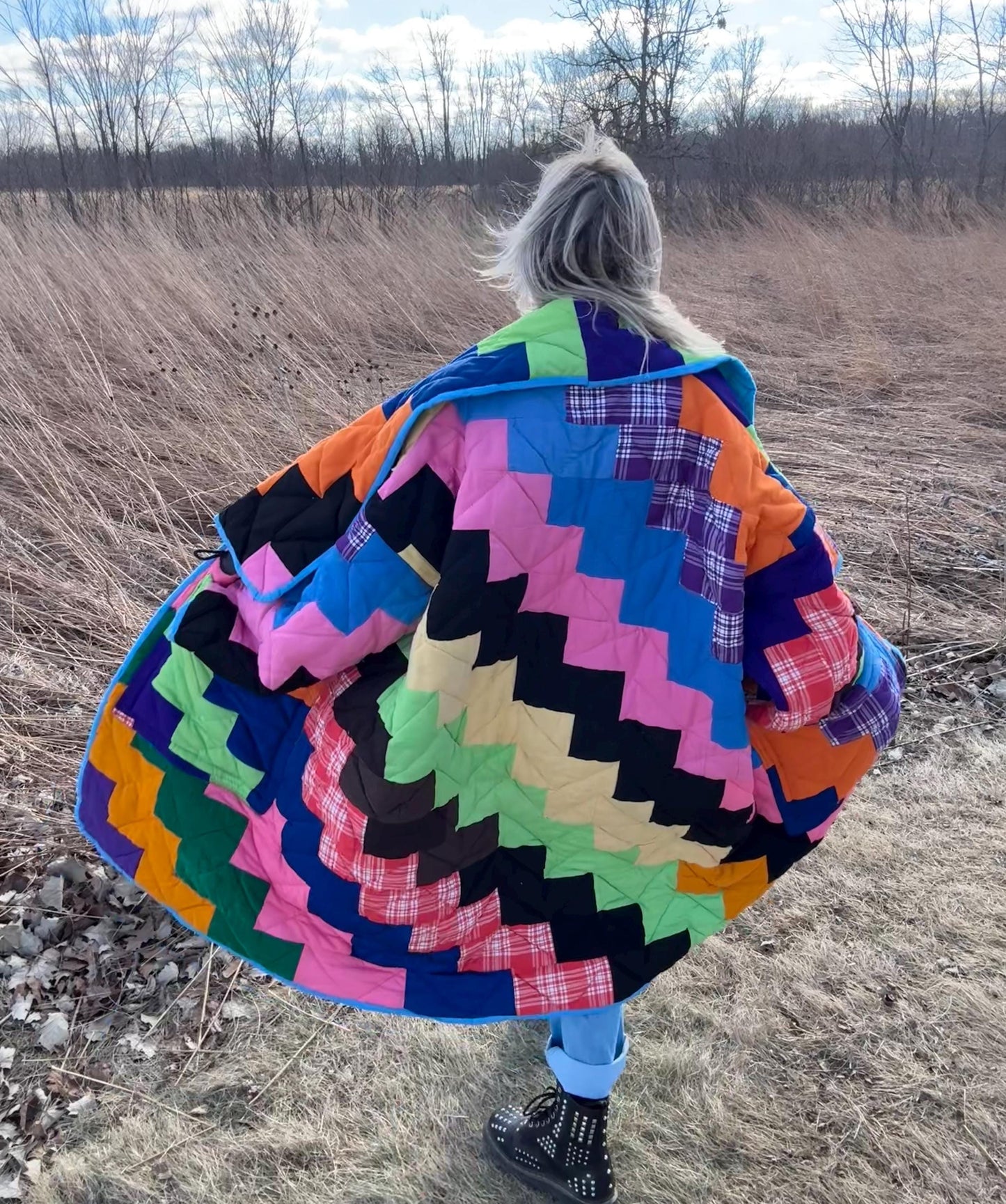 Rainbow Soul Patchwork Oversized Quilt Jacket
