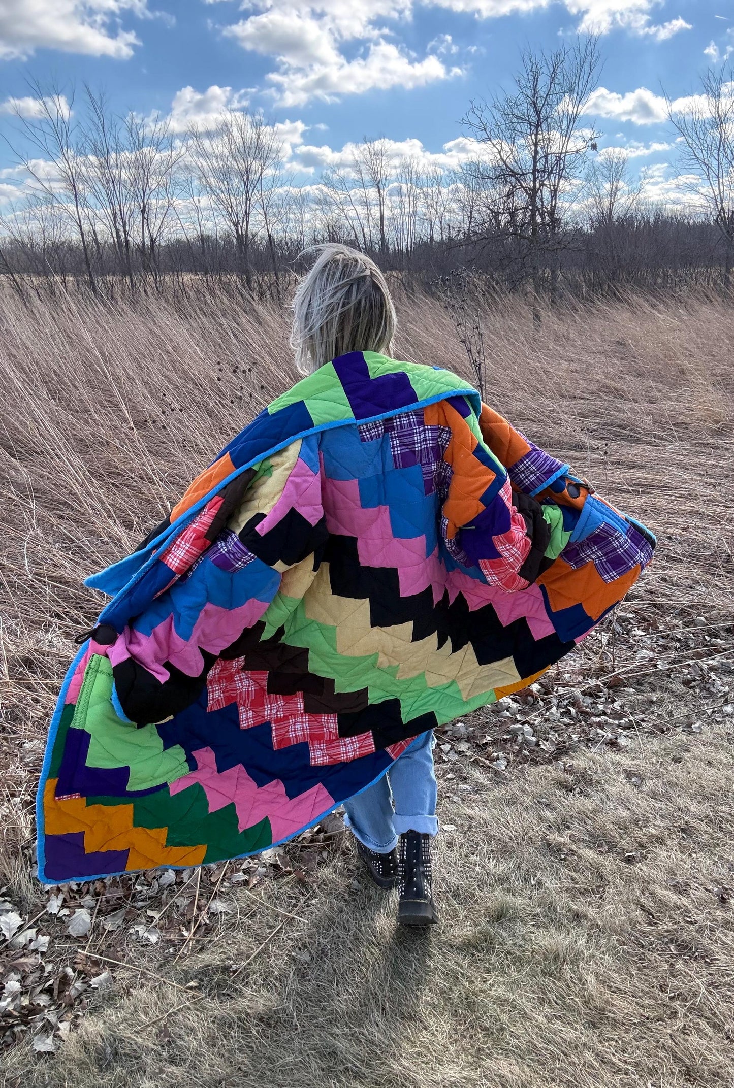 Rainbow Soul Patchwork Oversized Quilt Jacket