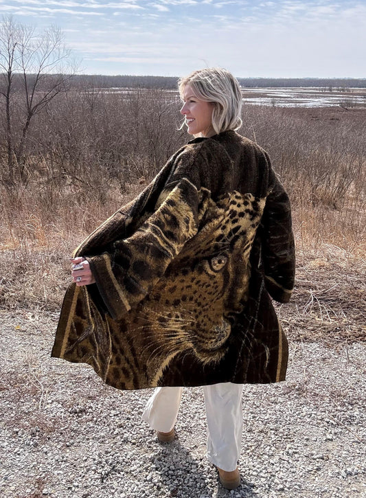 Leopard Spirit Cozy Fleece Blanket Coat