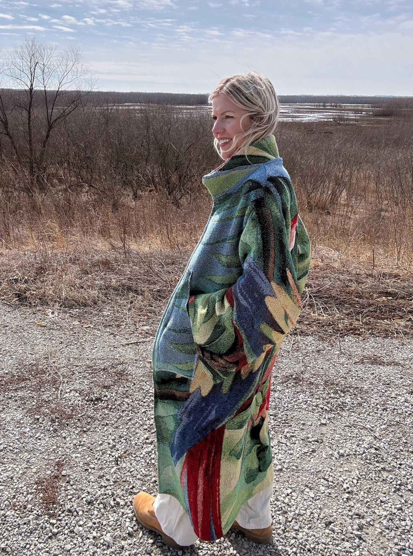 Scarlet Macaw Spirit Cozy Long Blanket Jacket