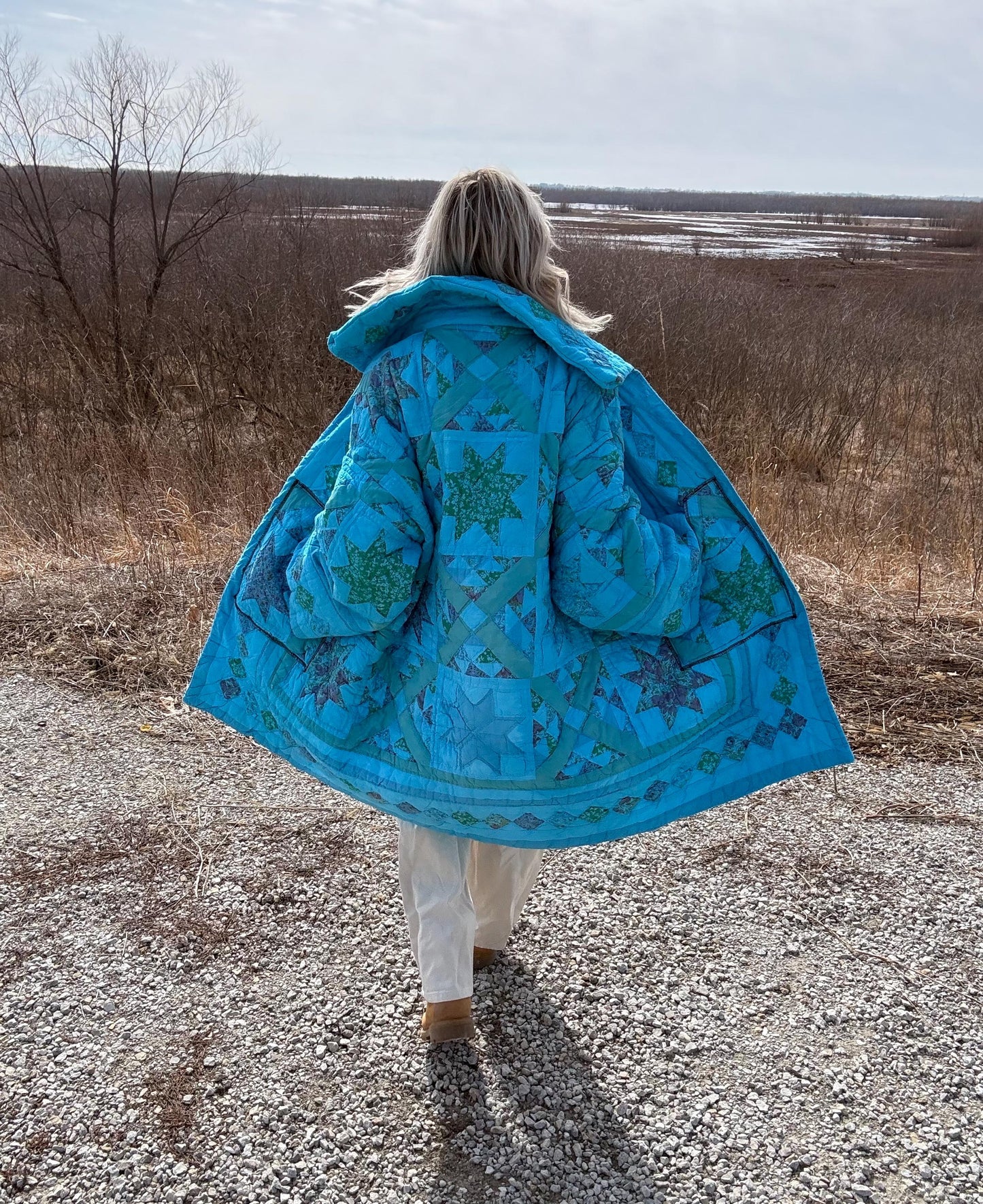 Carribean Waters Statement Quilt Coat