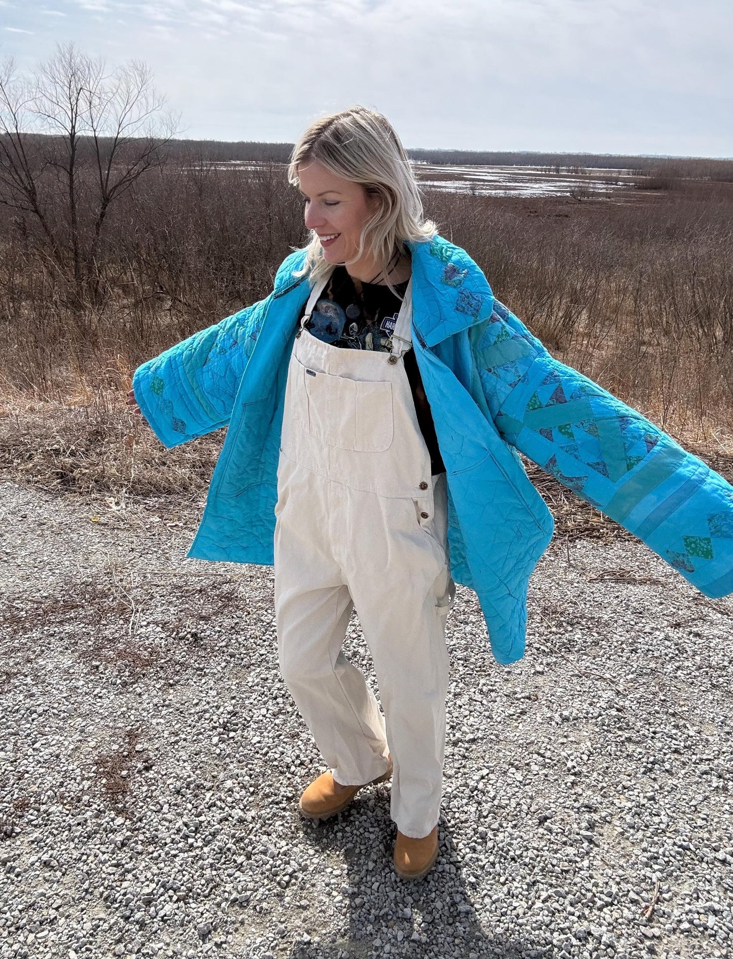 Carribean Waters Statement Quilt Coat