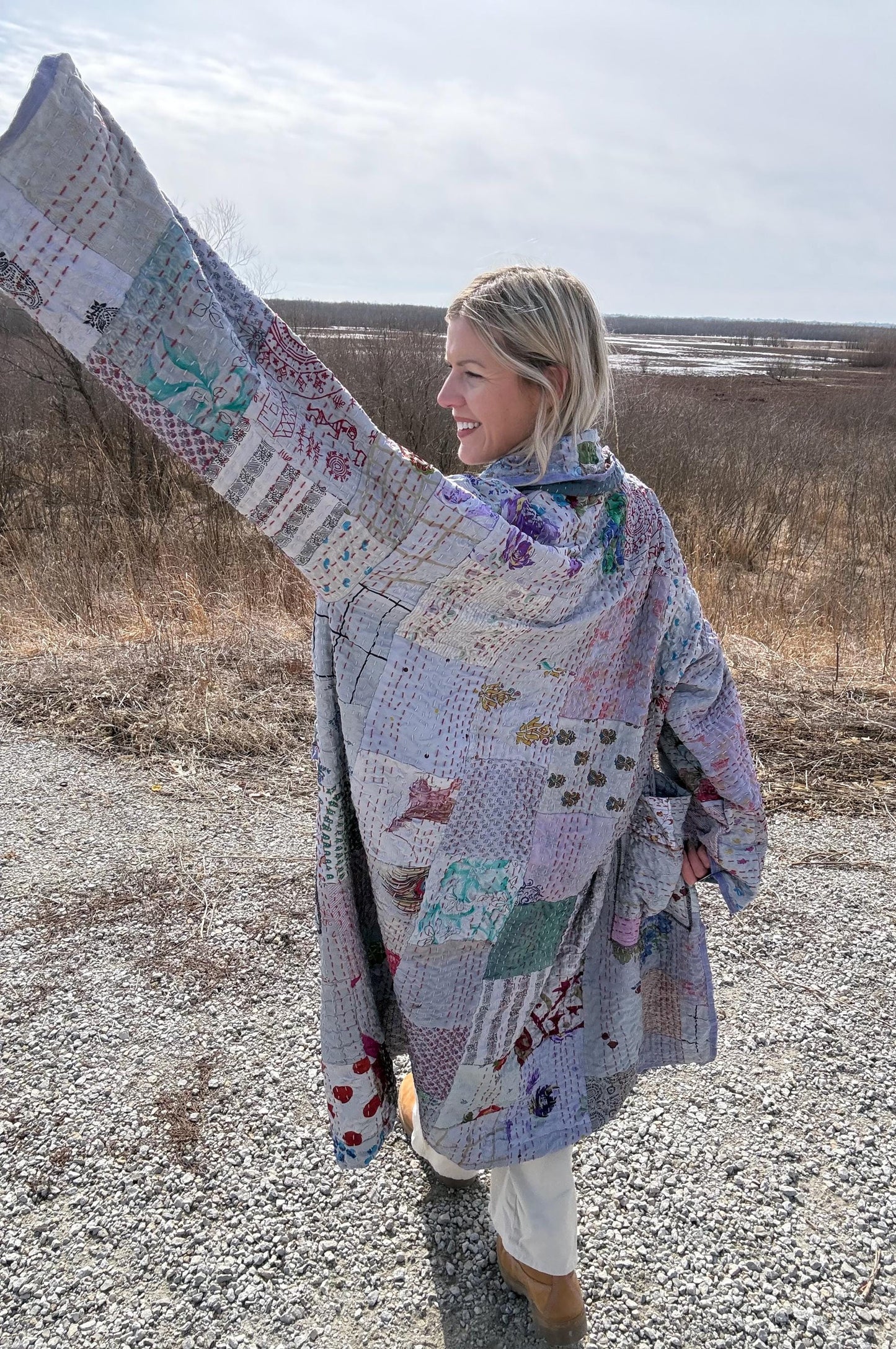 Lilac Thunderstorm Lightweight Patchwork Quilt Jacket