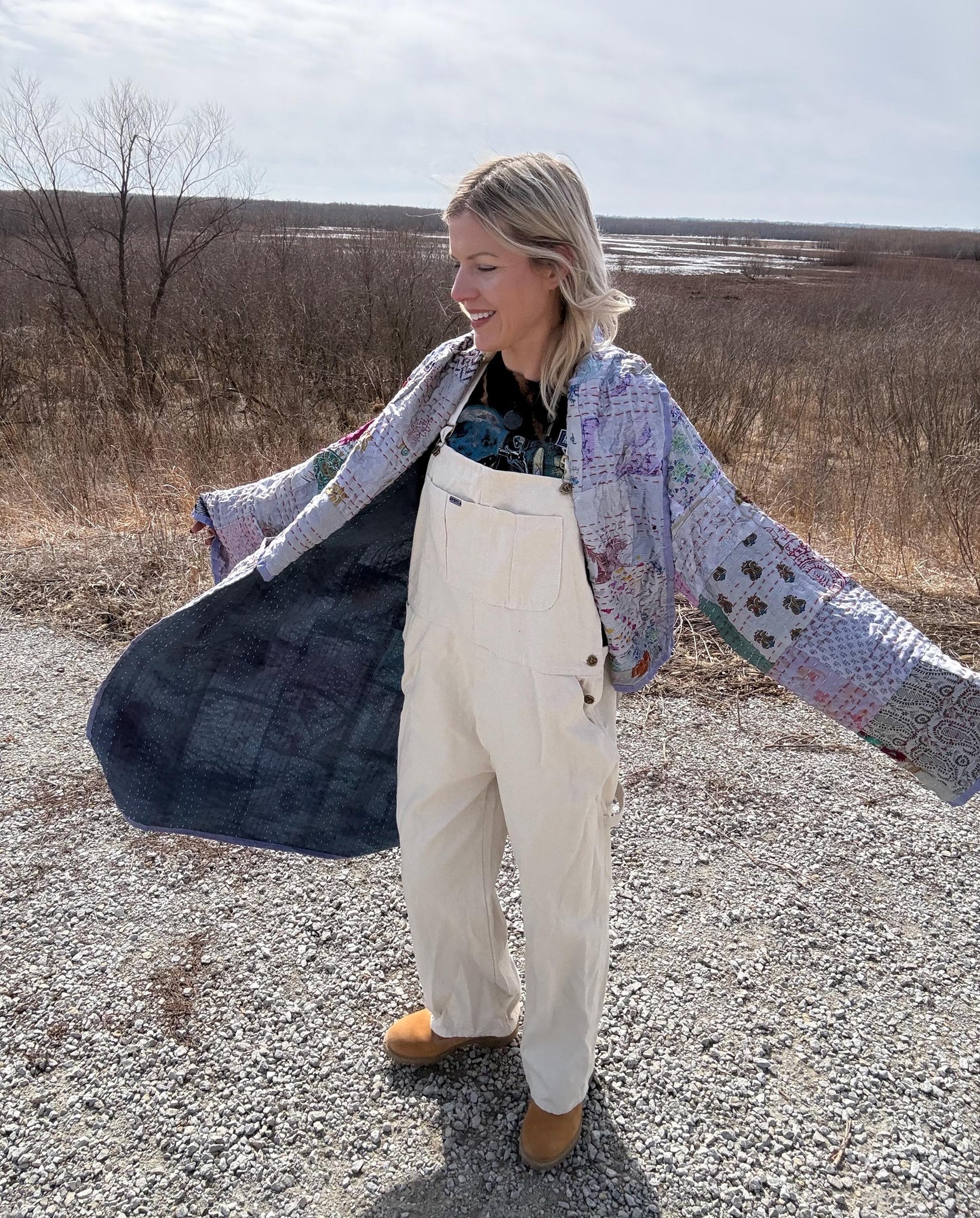 Lilac Thunderstorm Lightweight Patchwork Quilt Jacket