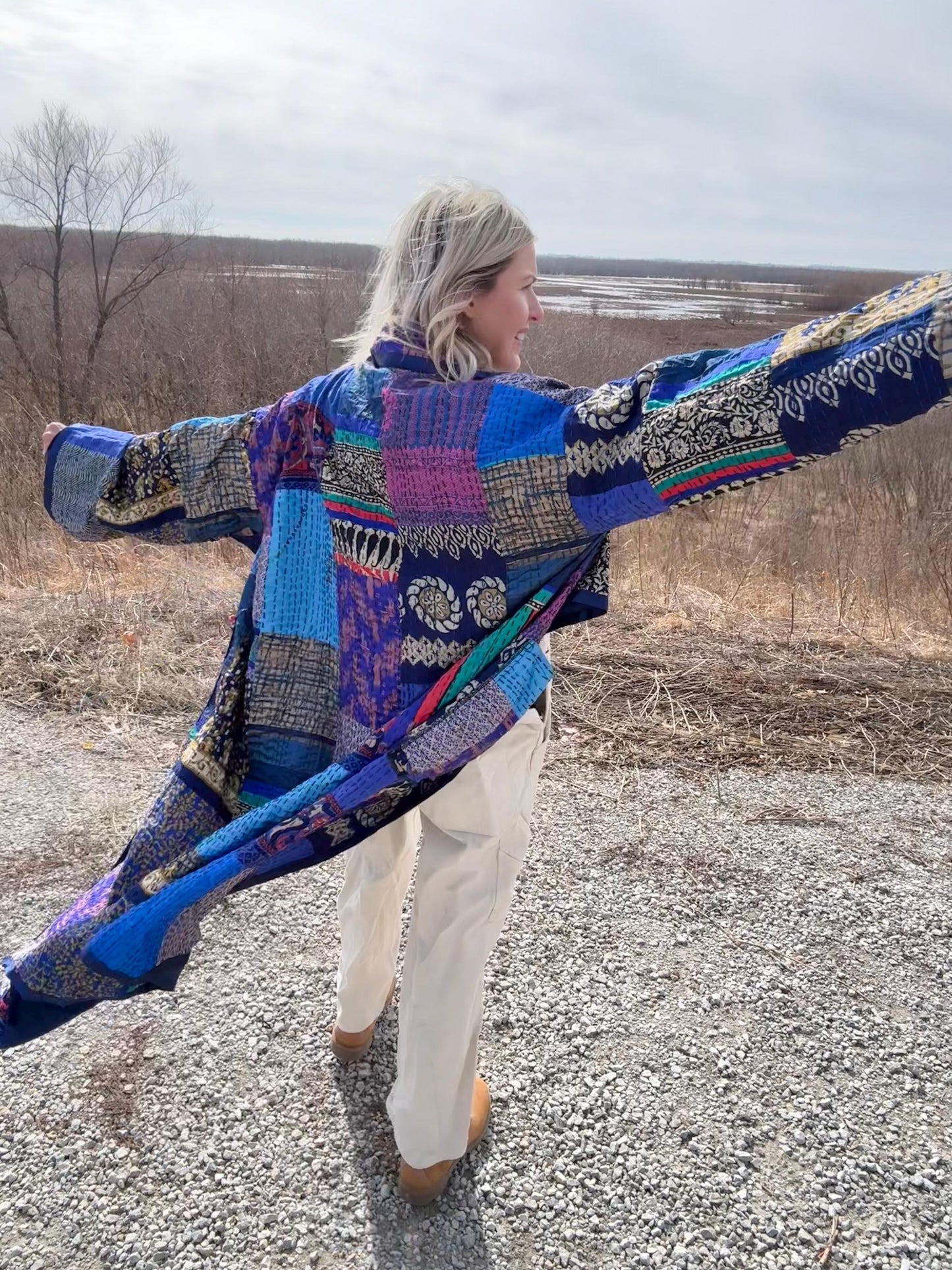 Sapphire Sweetheart Lightweight Patchwork Quilt Jacket
