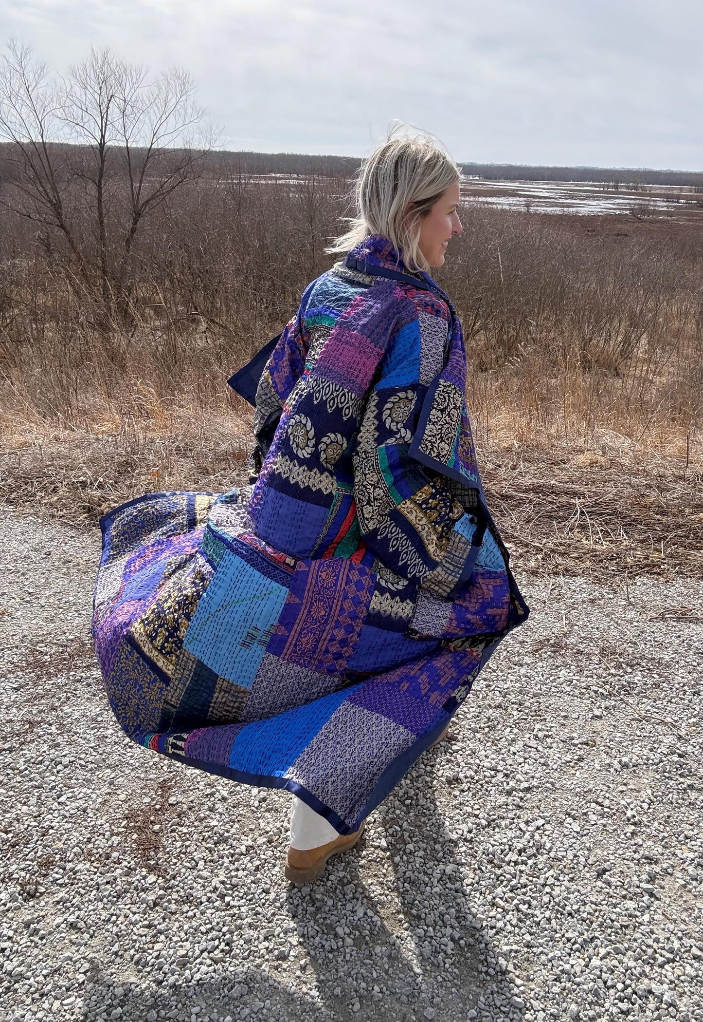 Sapphire Sweetheart Lightweight Patchwork Quilt Jacket