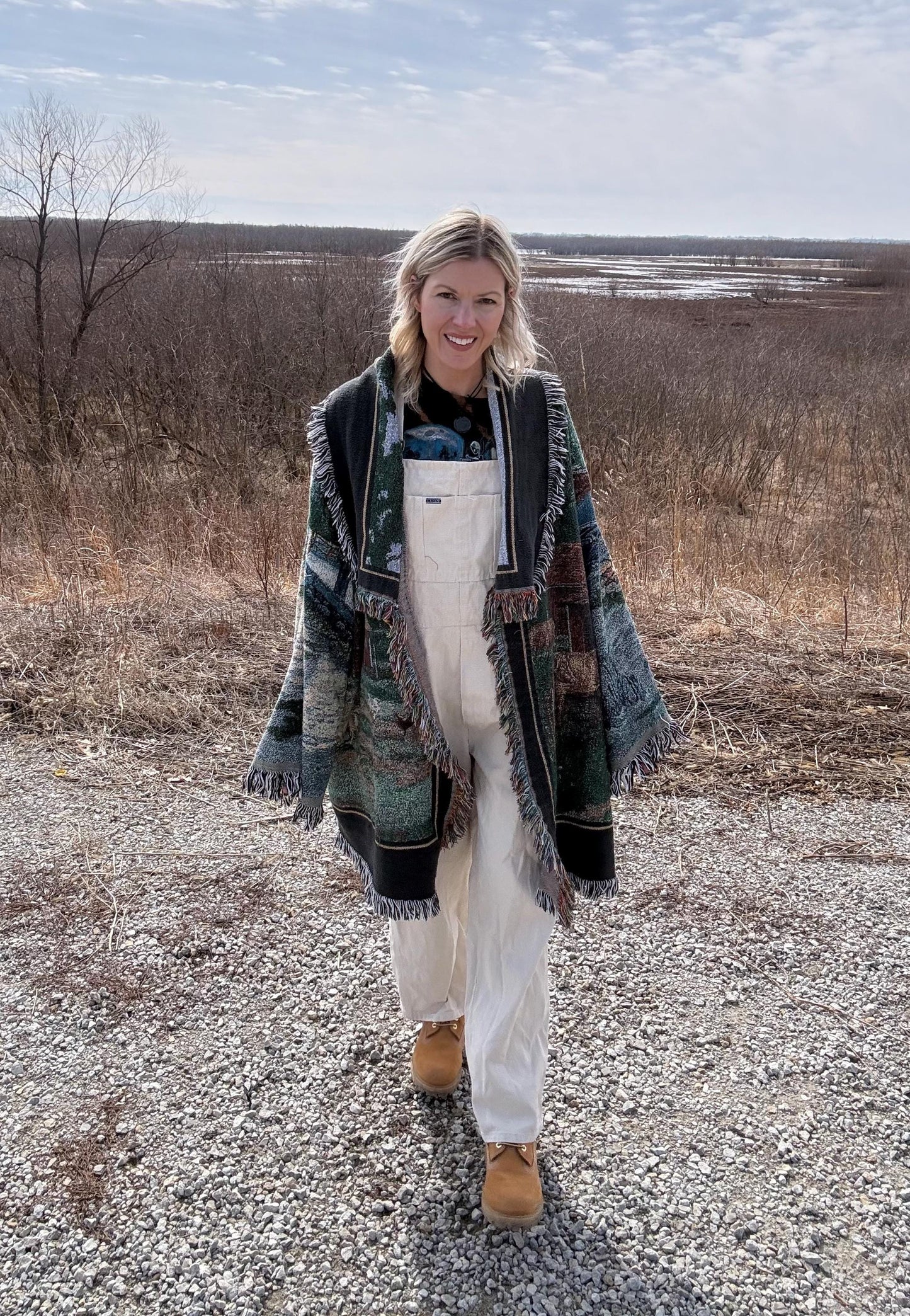 Simple Life Farm Ranch Oversized Fringe Blanket Coat
