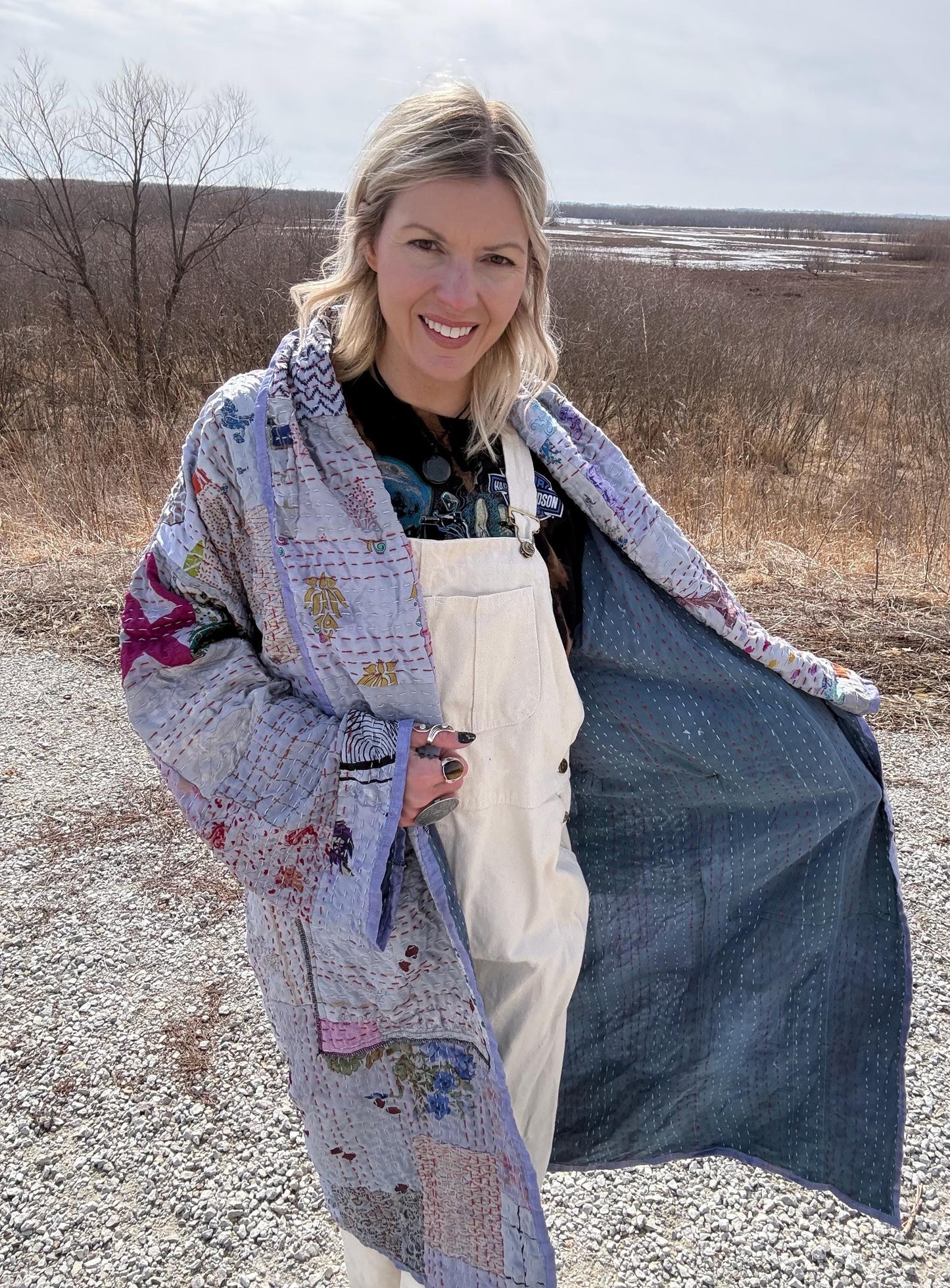 Lilac Thunderstorm Lightweight Patchwork Quilt Jacket