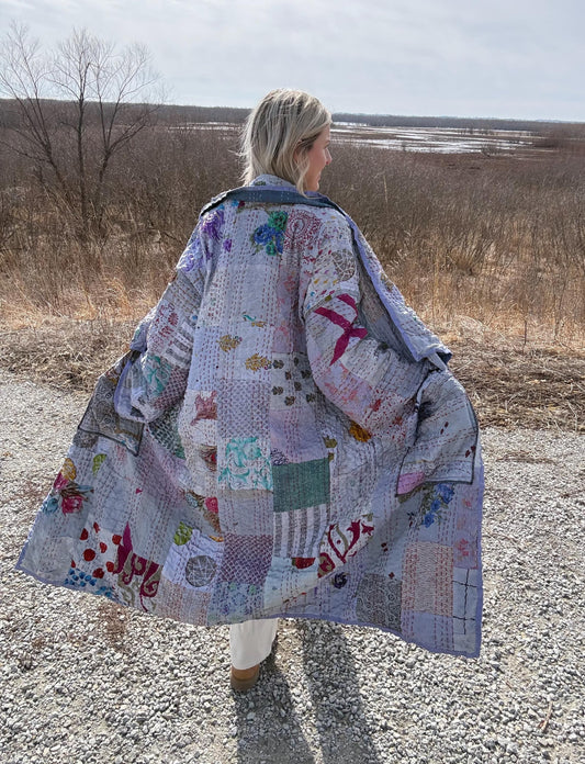 Lilac Thunderstorm Lightweight Patchwork Quilt Jacket