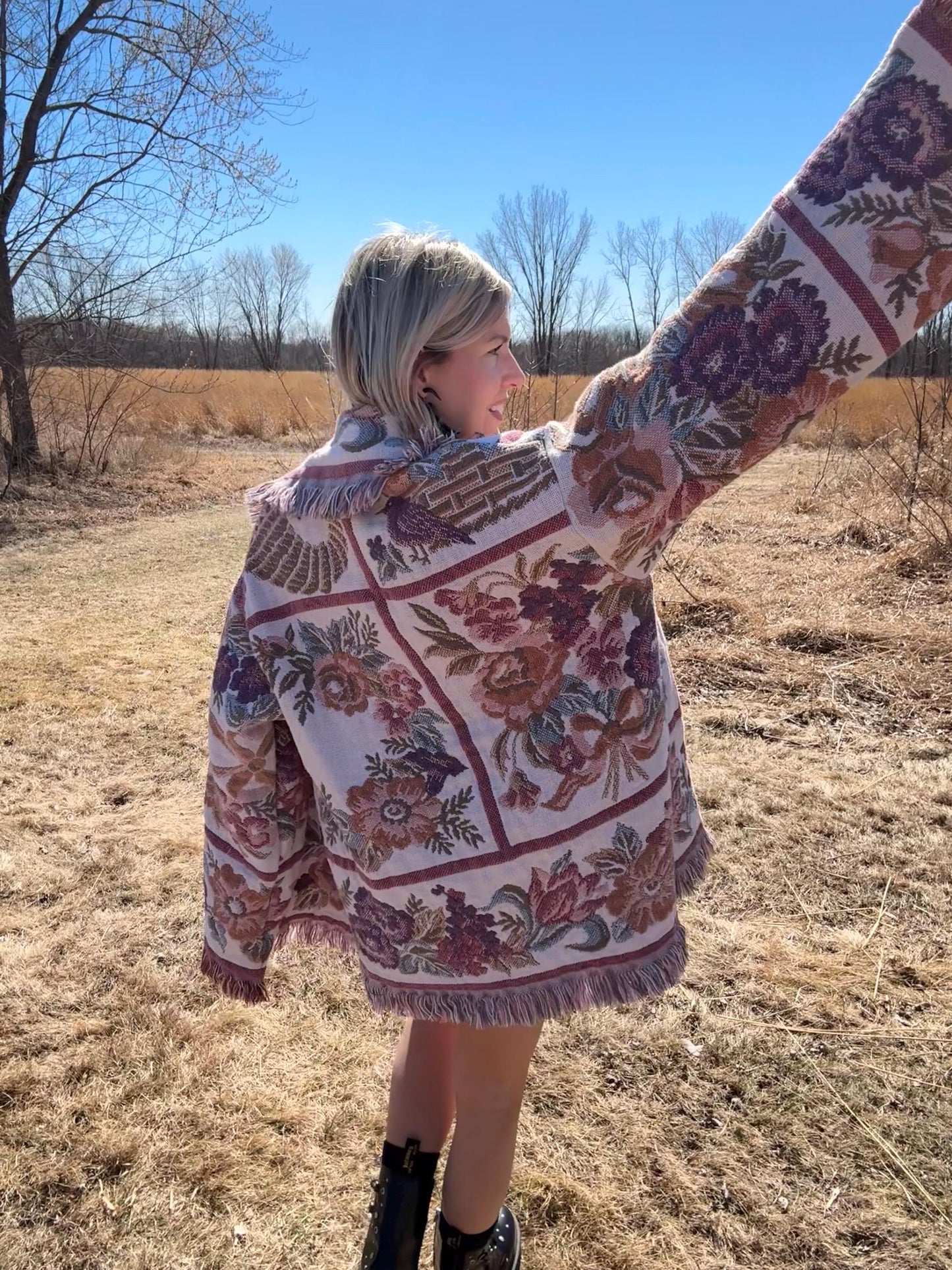 Spring Dream Fringe Blanket Cardigan