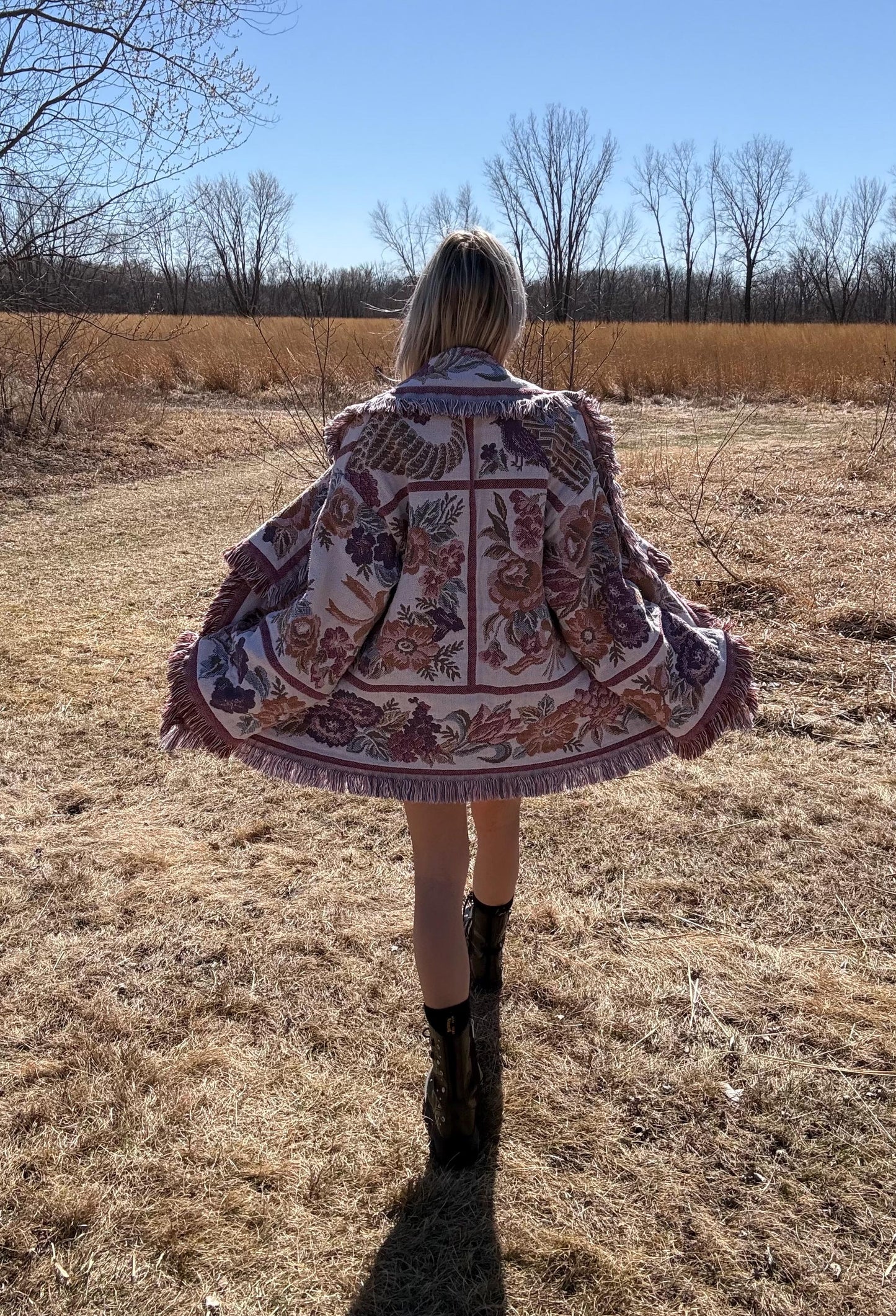Spring Dream Fringe Blanket Cardigan