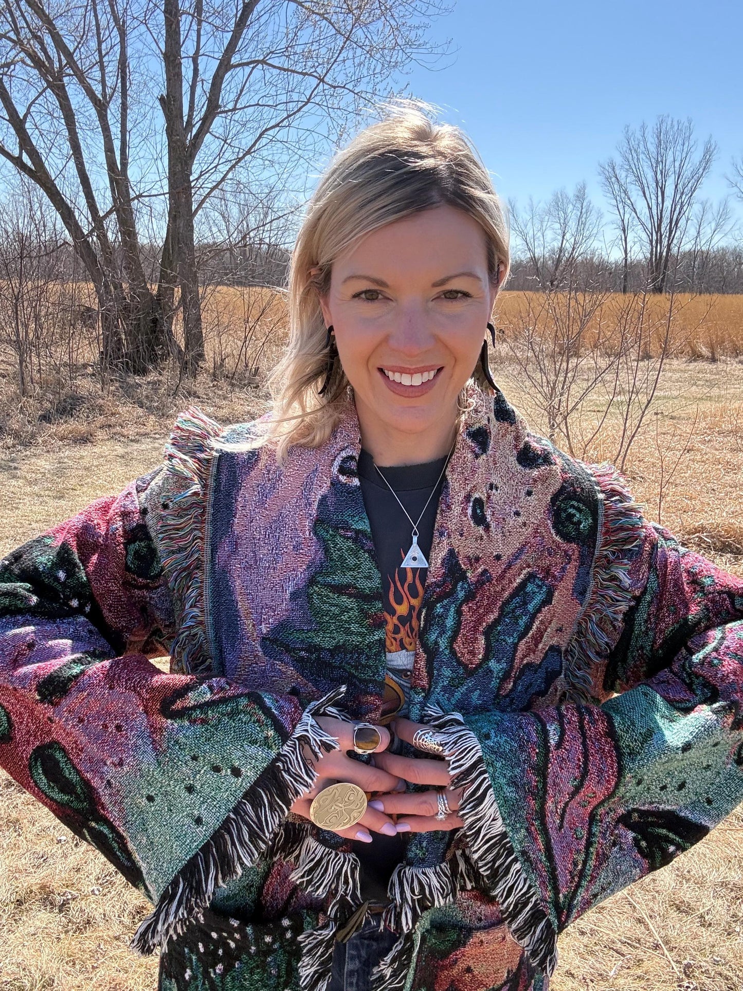 Rainbow Fish Original Psychedelic Art Blanket Coat