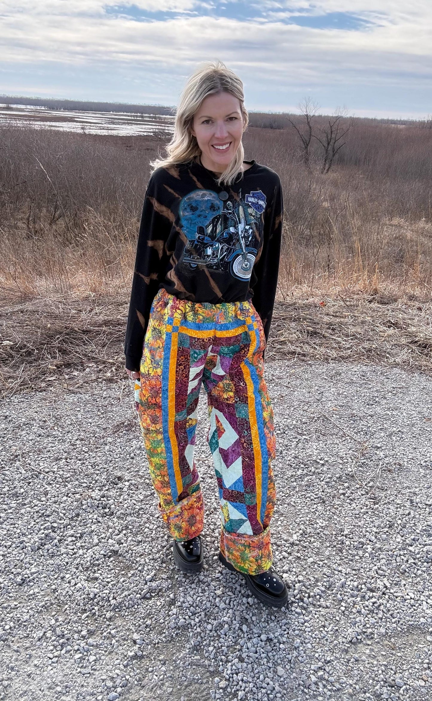 Carnival Cutie Straight Leg Statement Quilt Pants