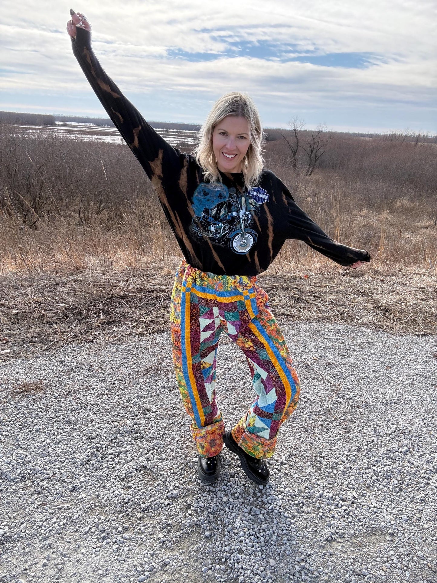 Carnival Cutie Straight Leg Statement Quilt Pants