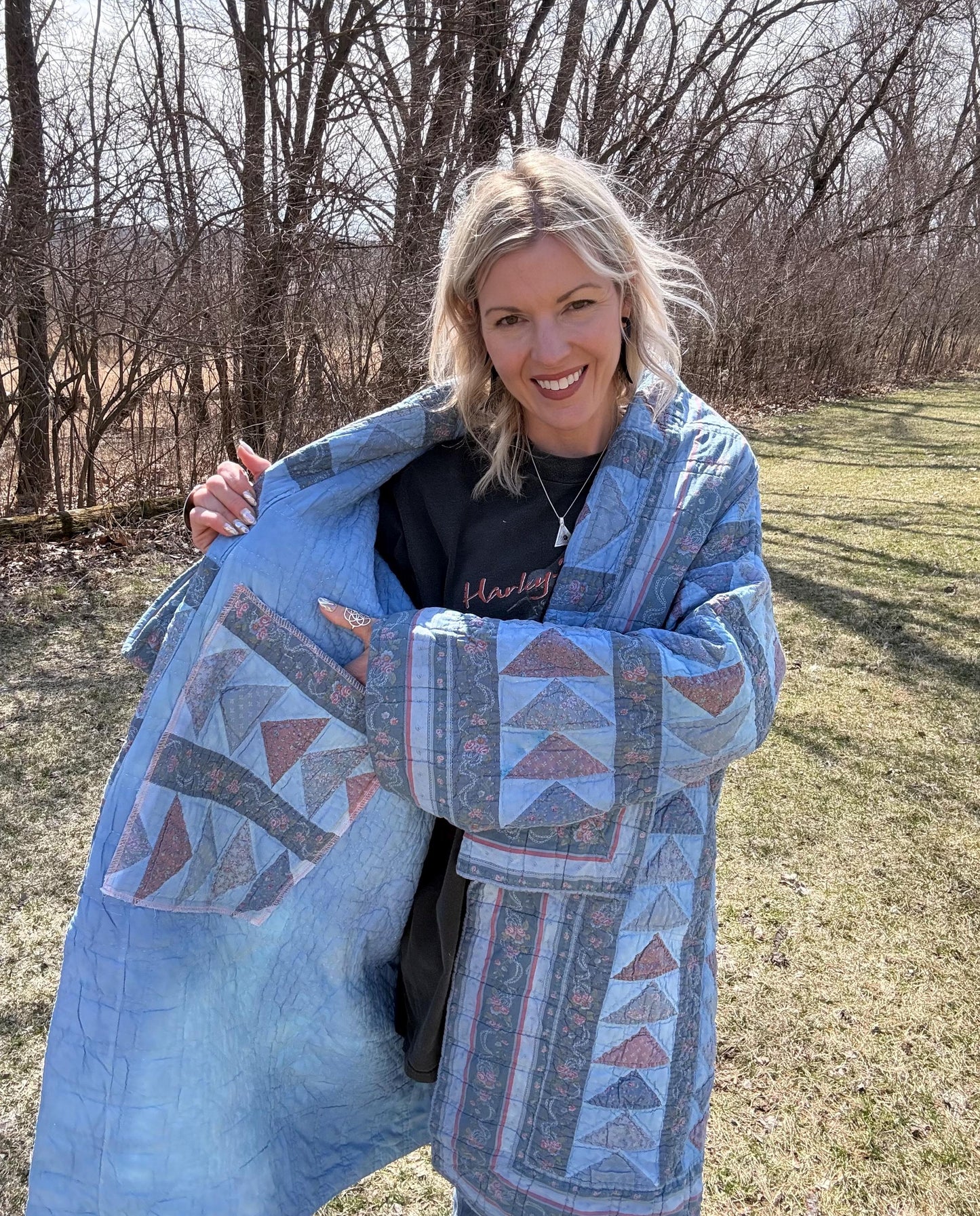 Baby Blue Royale Cozy Quilt Coat