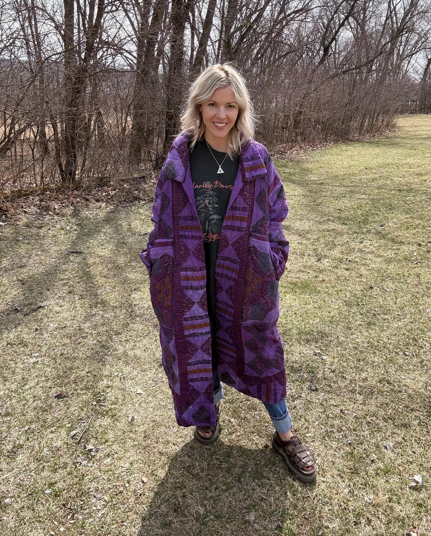 Purple Queen Maximalist Statement Quilt Coat