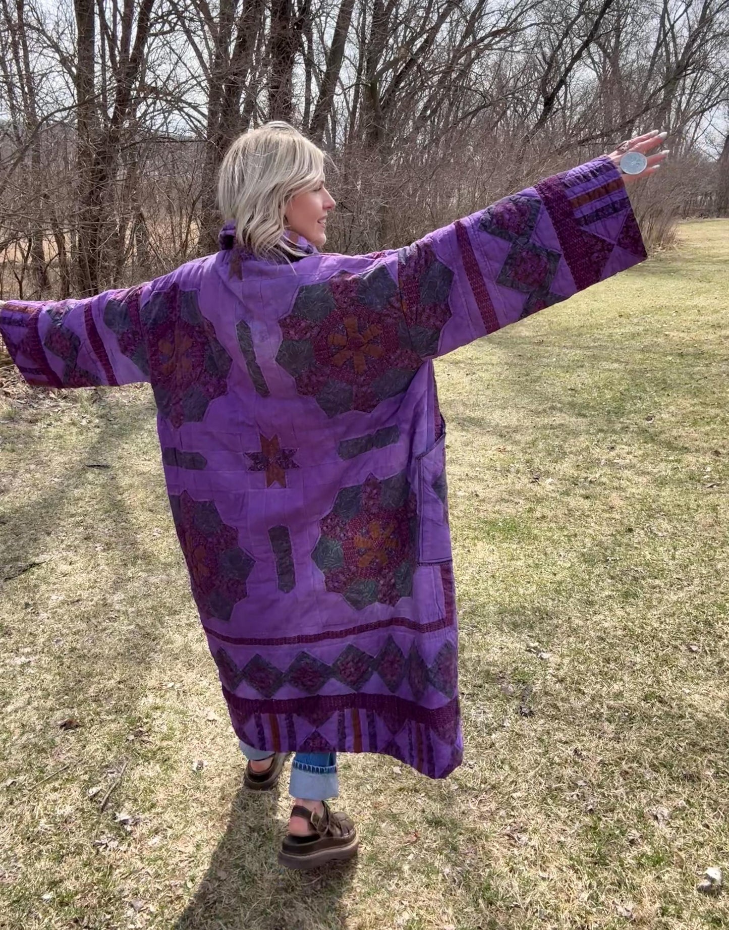 Purple Queen Maximalist Statement Quilt Coat