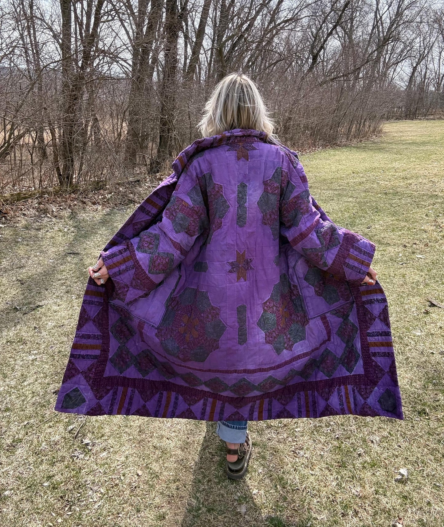 Purple Queen Maximalist Statement Quilt Coat